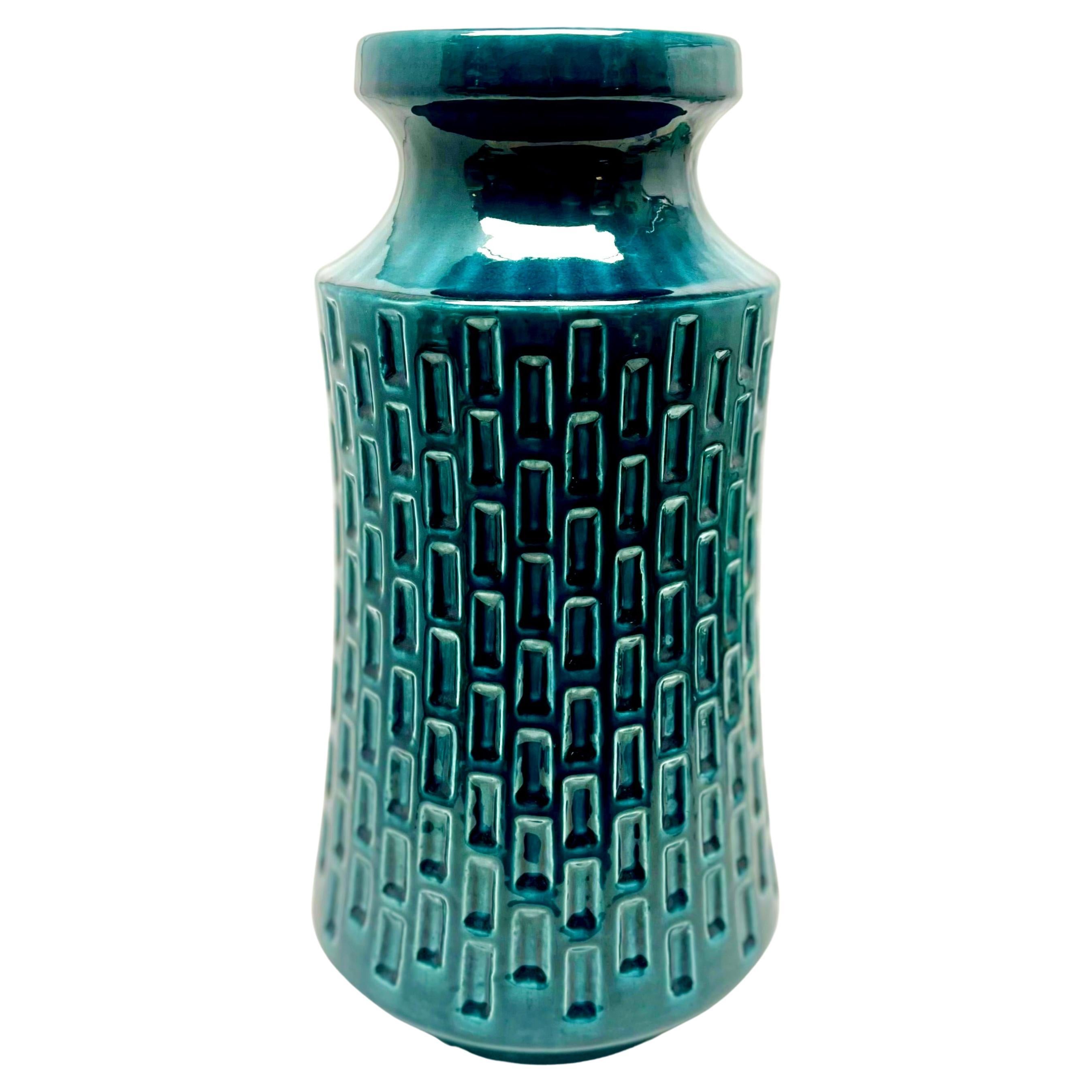 Vase vintage Jasba en bleu  Goutte à goutte Glaze Allemagne, 1970 en vente