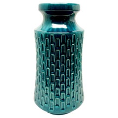 Jasba Vintage Vase in Blue  Drip Glaze Germany, 1970s