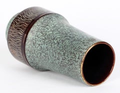 Jasba West German Pottery Vase en poterie d'art émaillée de marbre du milieu du siècle dernier