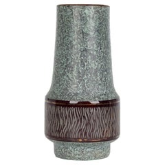 Vaso in ceramica d'arte Jasba West German Pottery, metà secolo, smaltato a marmo