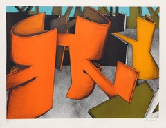 Orange and Gray LIthograph by Jasha Green