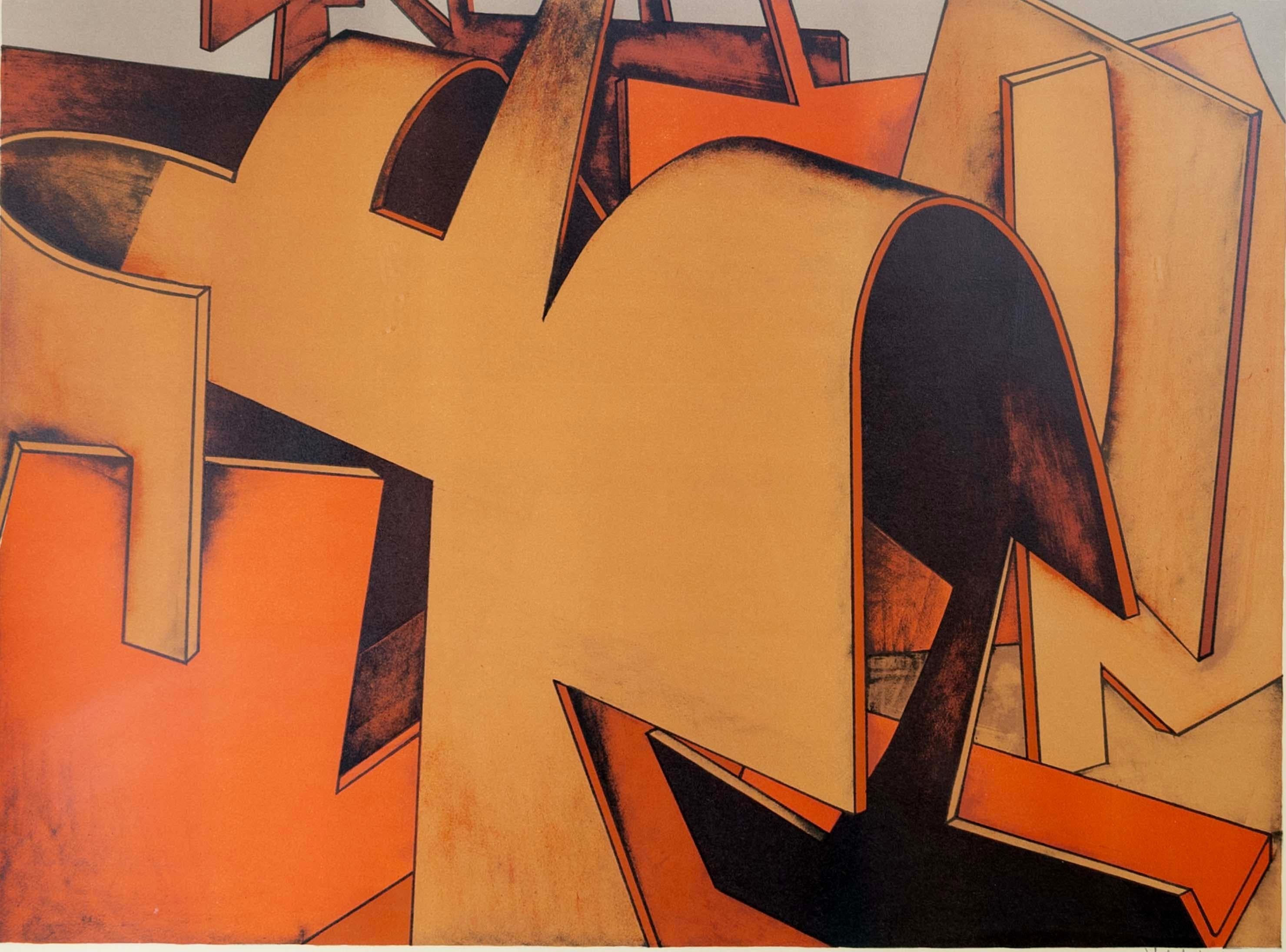 Jasha Green Signed Op Art Geometric Abstract Lithograph on Paper In Good Condition In Keego Harbor, MI