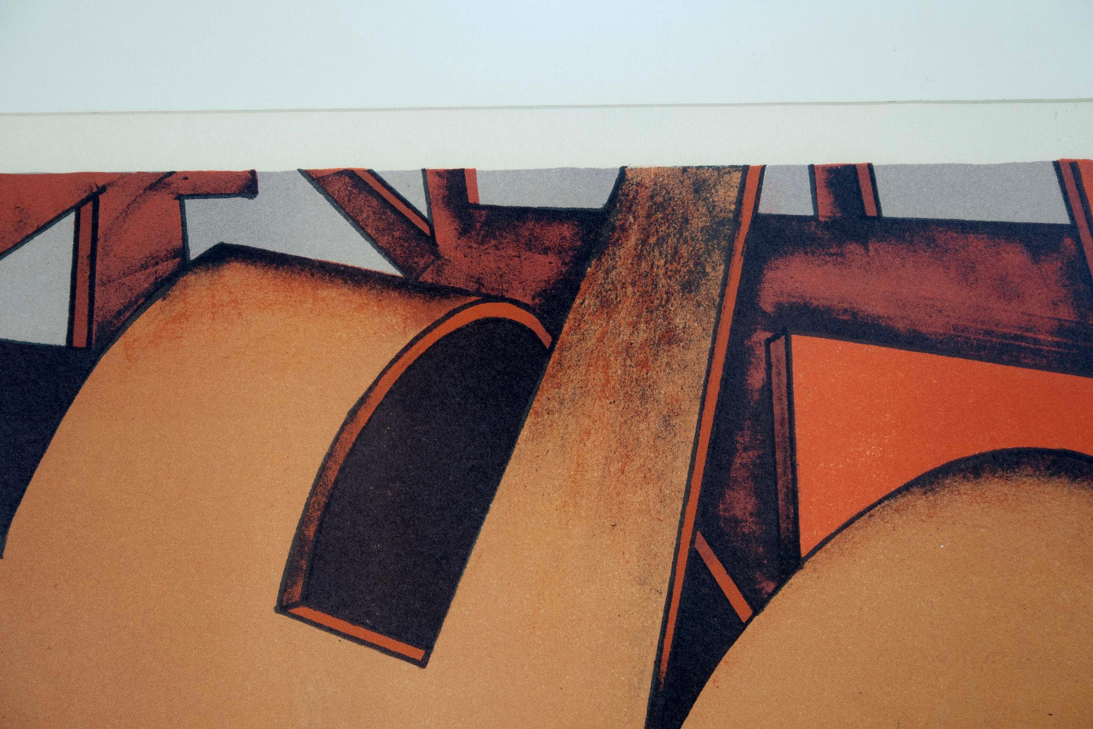 Jasha Green Signed Op Art Geometric Abstract Lithograph on Paper 2