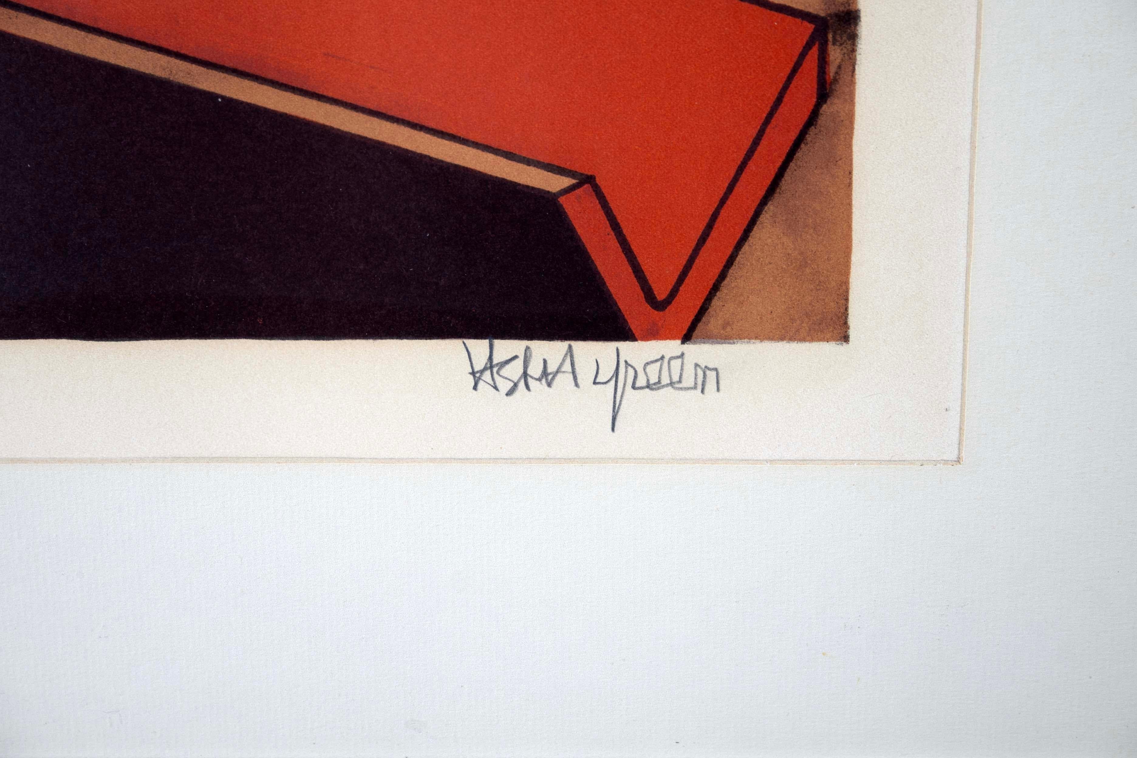 Jasha Green Signed Op Art Geometric Abstract Lithograph on Paper 4