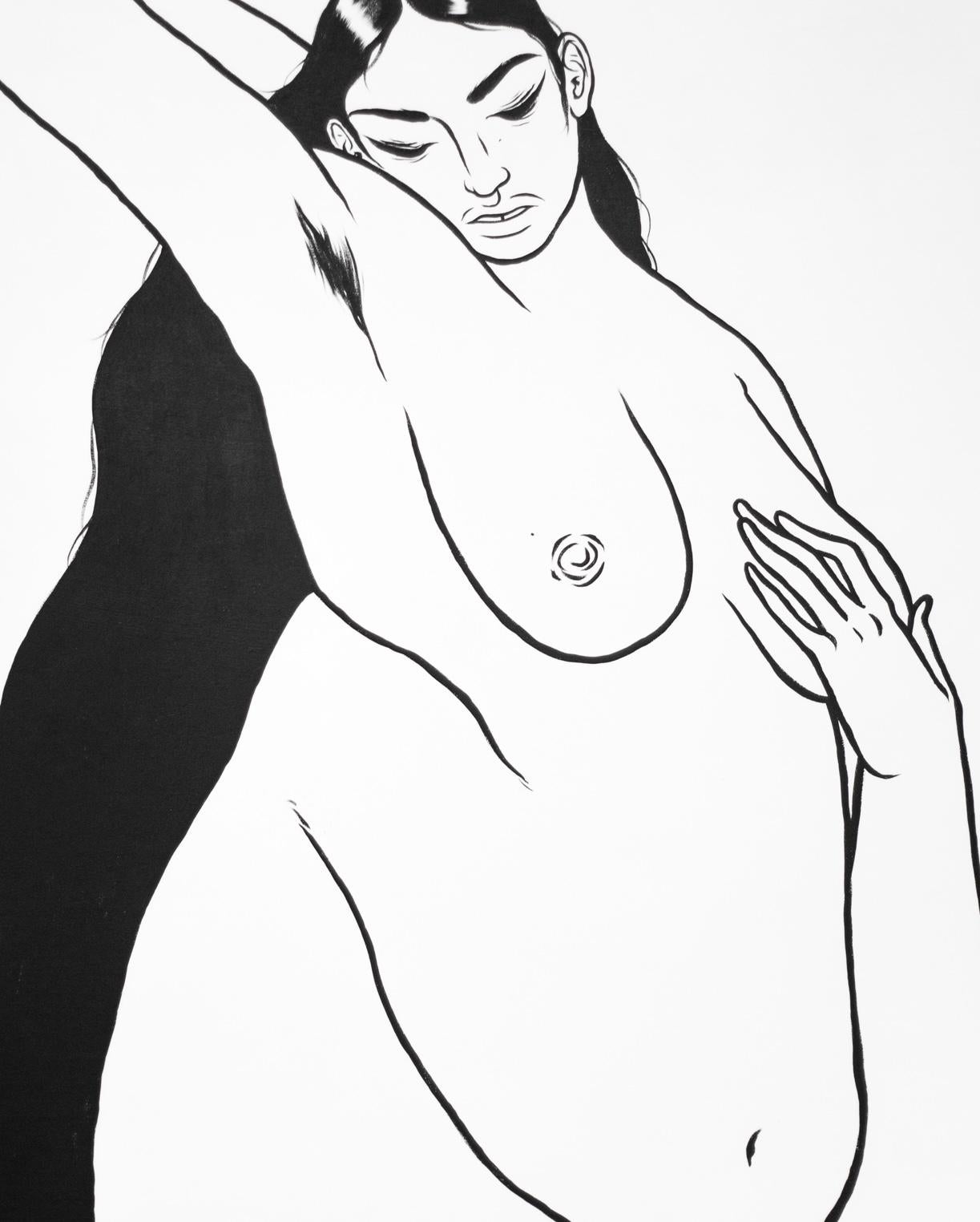 Questo quadro figurativo in bianco e nero intitolato 