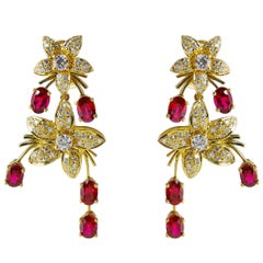 Jasmin de Nuit Ruby and Diamond Earrings