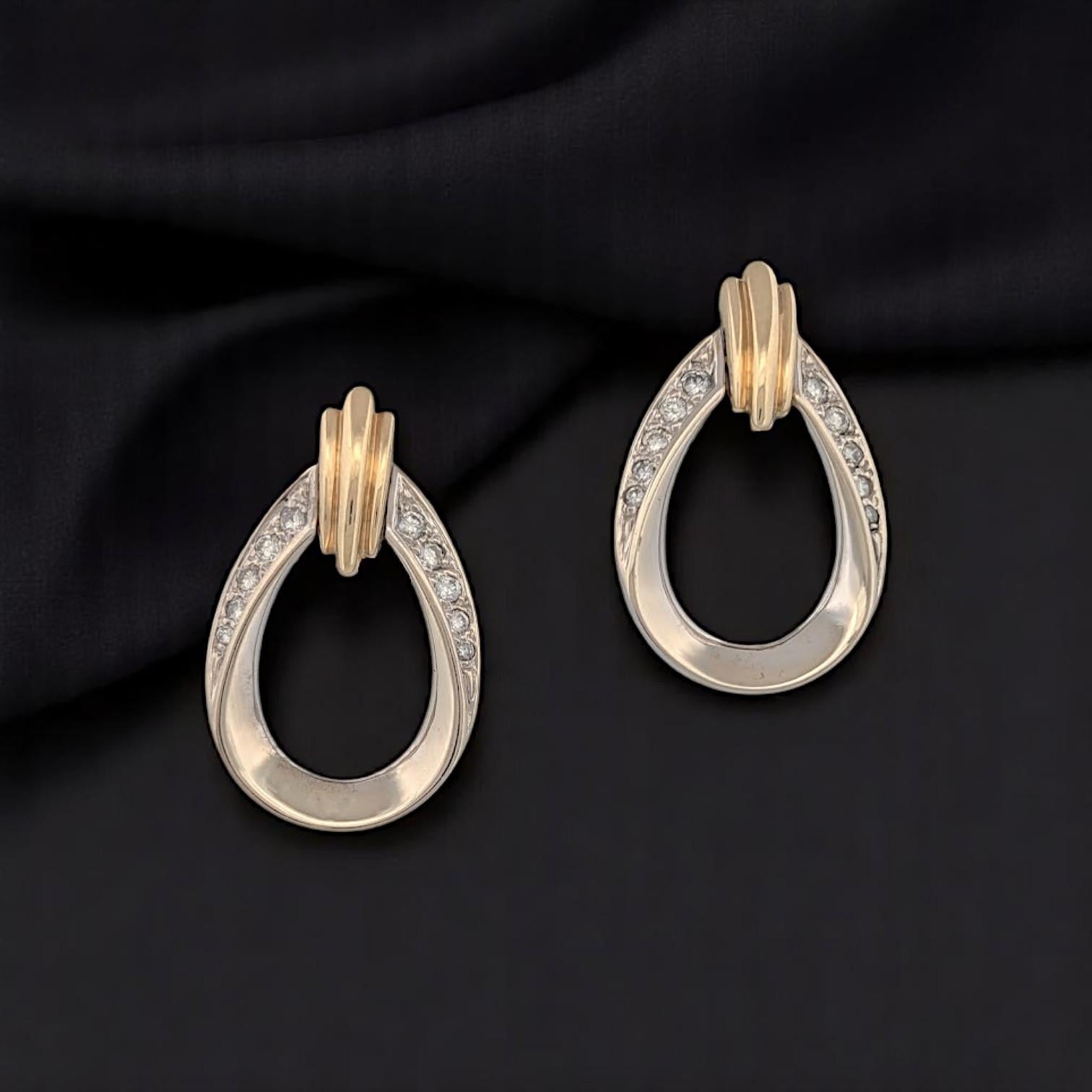 Perlina Jasmine  Orecchini con diamanti in oro giallo 14K  Gioielli Eleg in vendita
