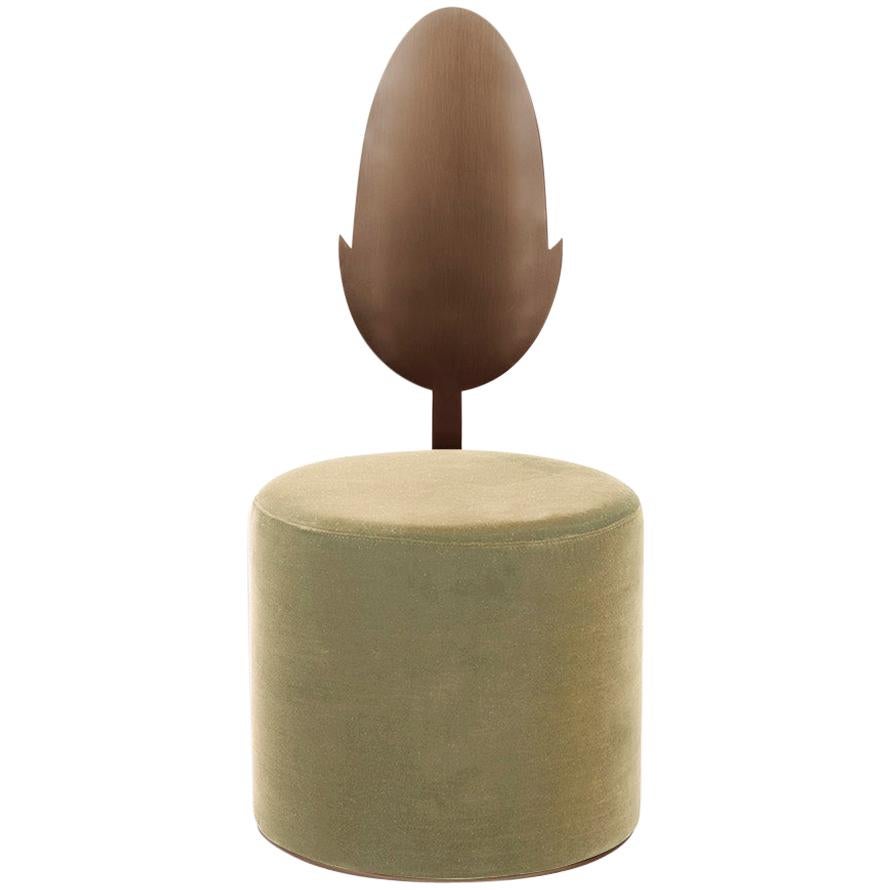 Jasmine Zeitgenössischer Hocker aus Metall und Stoff