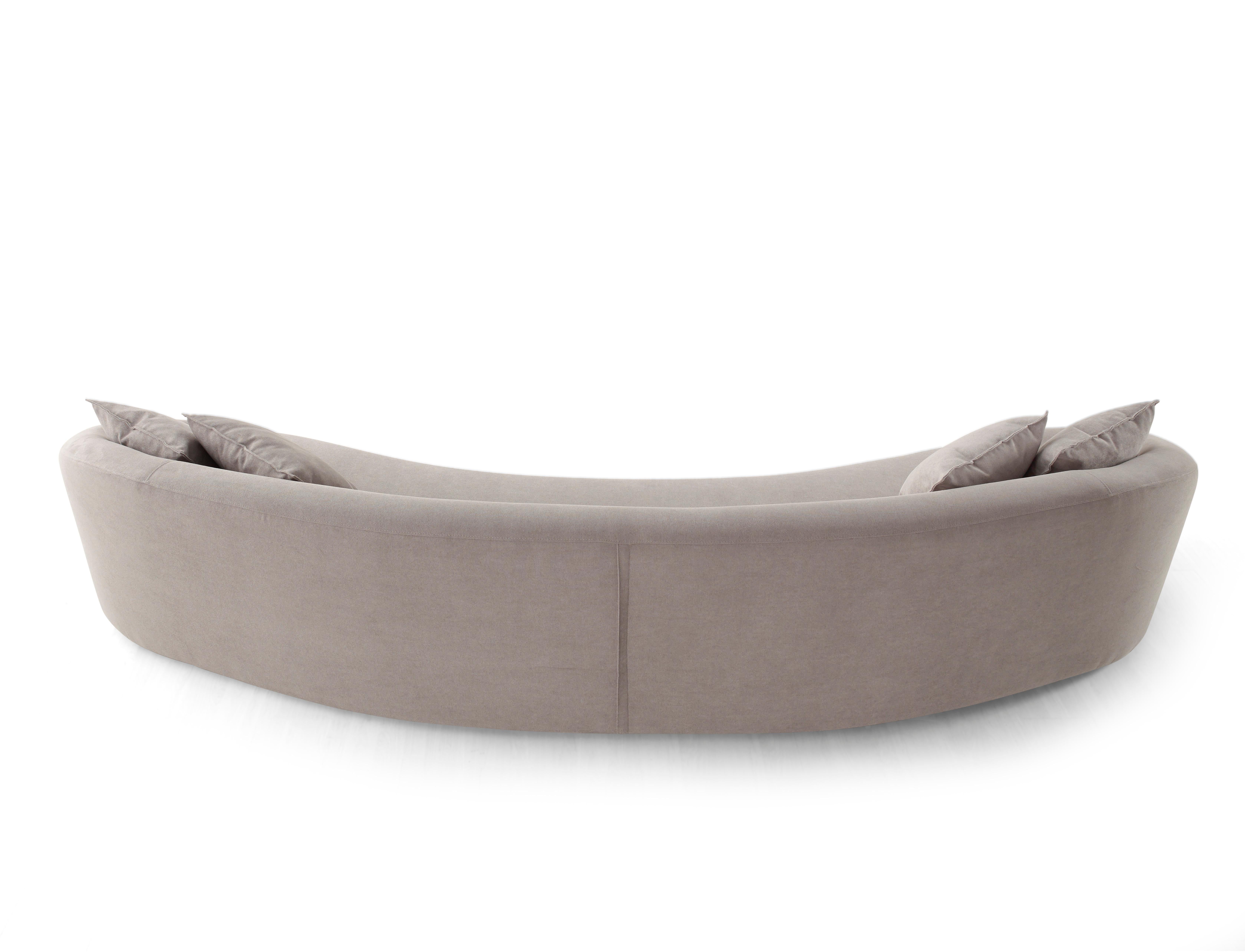 Brazilian Curved Sofa, Color Dark Sand, Stone For Sale