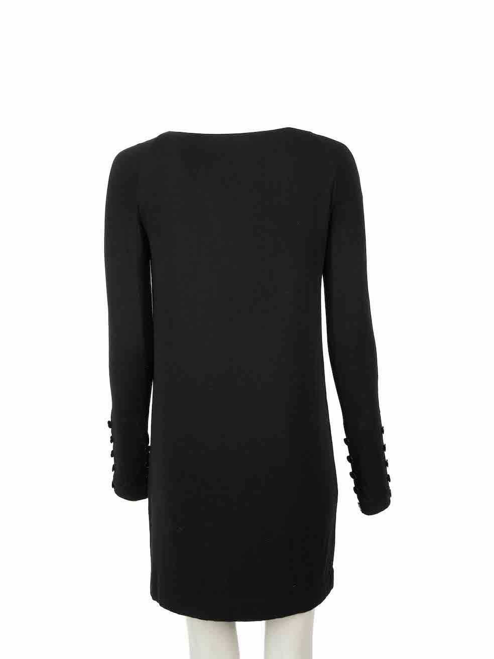Jasmine Di Milo Black Buttoned Mini Dress Size S In Excellent Condition For Sale In London, GB
