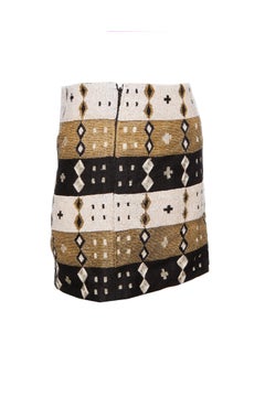 Jasmine Di Milo, Black/white/gold ethnic beaded skirt in size EU40/L.