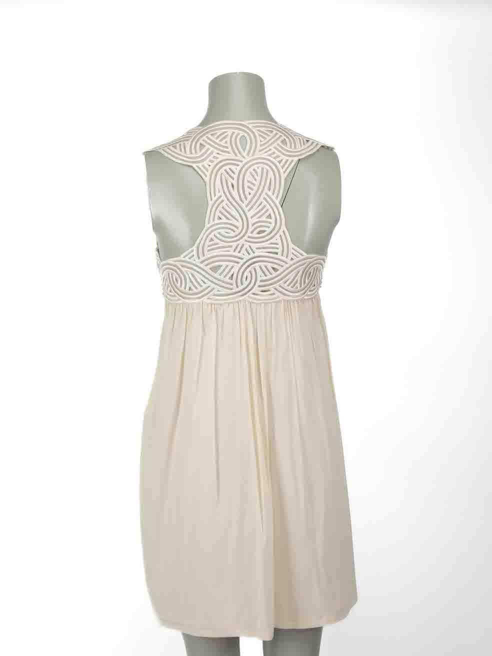 Jasmine Di Milo Ecru Silk Sleeveless Dress Size S In New Condition In London, GB