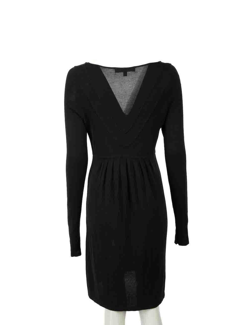 Jasmine Di Milo Vintage Black Plunge Neck Dress Size S In Good Condition For Sale In London, GB