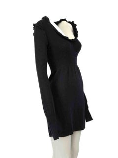 Jasmine Di Milo Vintage Black Ruffle Knit Dress Size S