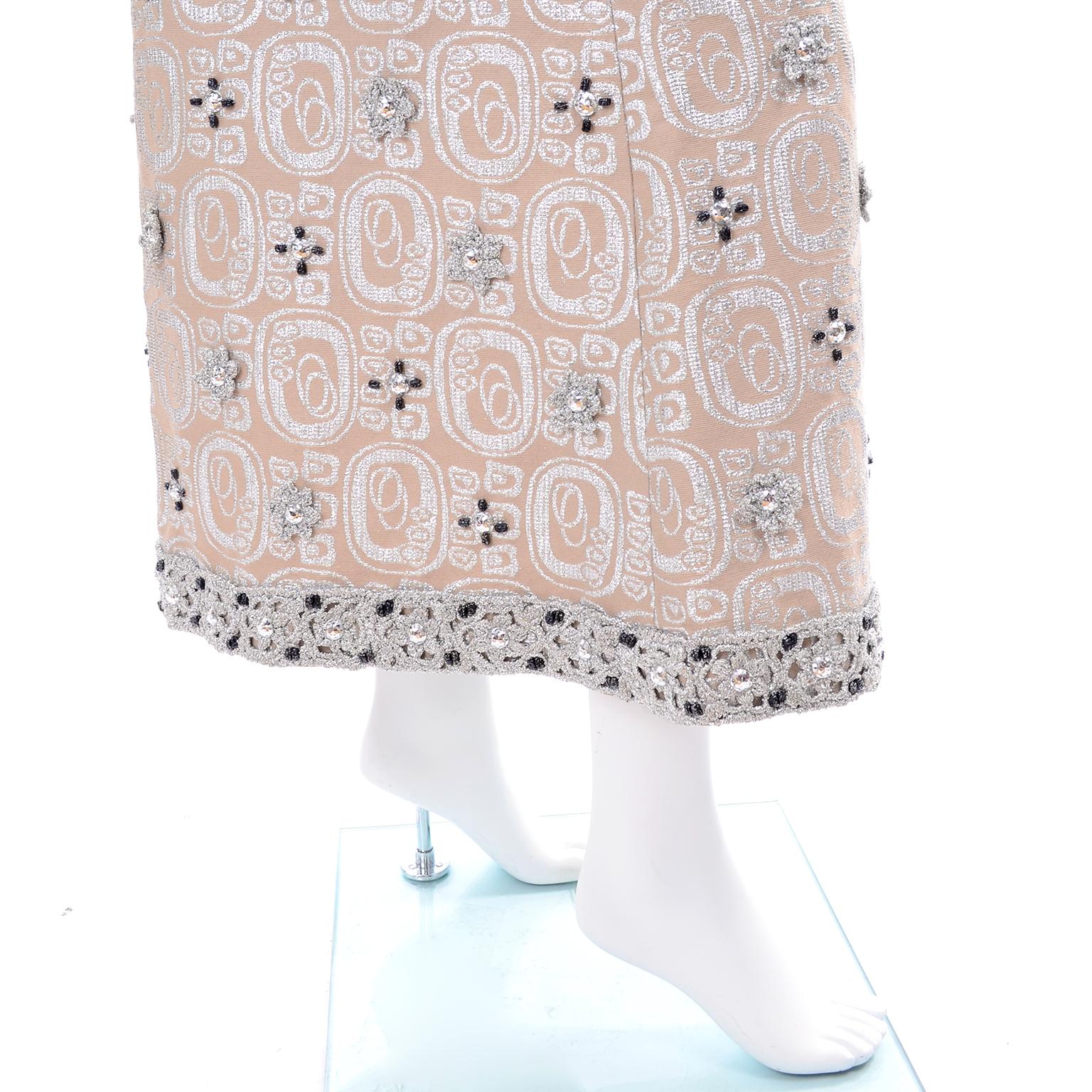 Jasmine Firenze Italian Beaded Sleeveless Silk and Lurex Evening Dress or Coat 1