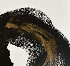 "Memory Lane 05" abstract acrylic on paper feeling emotion journey golden moment