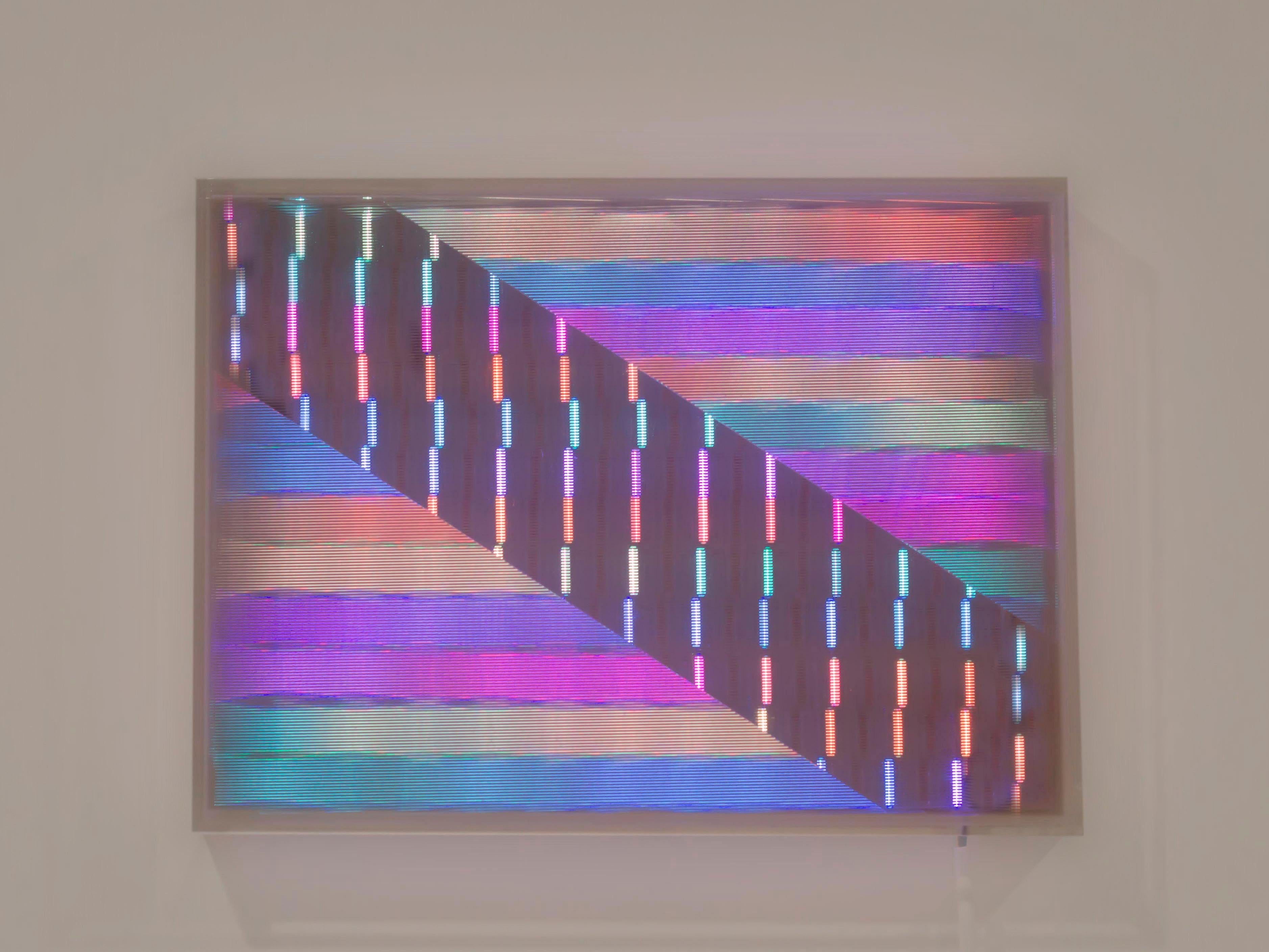 Ebb und Flow - Diagonal I, LED-verkabelte Wandkunst, 2021
