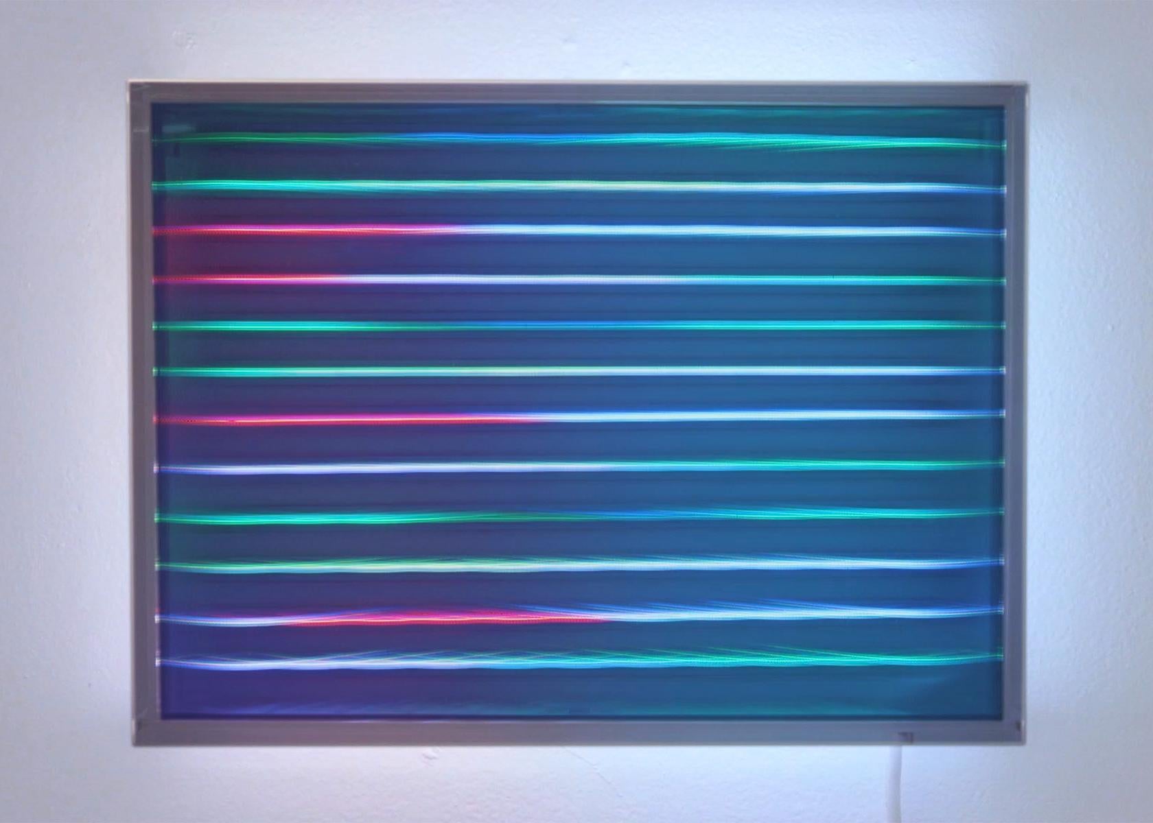 Ebb and Flow - Art mural horizontal à LED, 2021 - Abstrait Mixed Media Art par Jasmine Pilcher