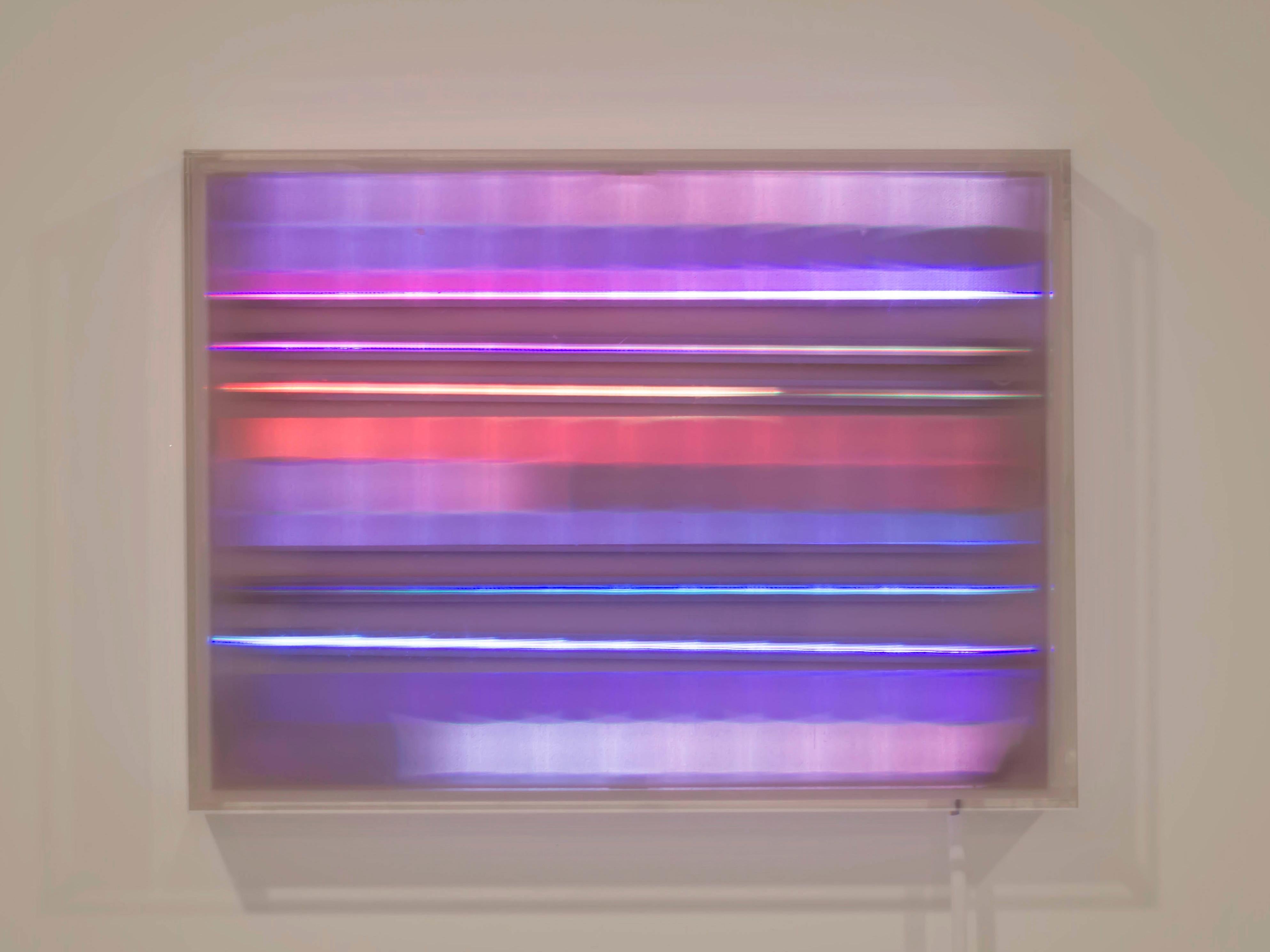 Ebb and Flow - Horizontal stripe, LED Enabled Wall Art, 2021 - Mixed Media Art by Jasmine Pilcher