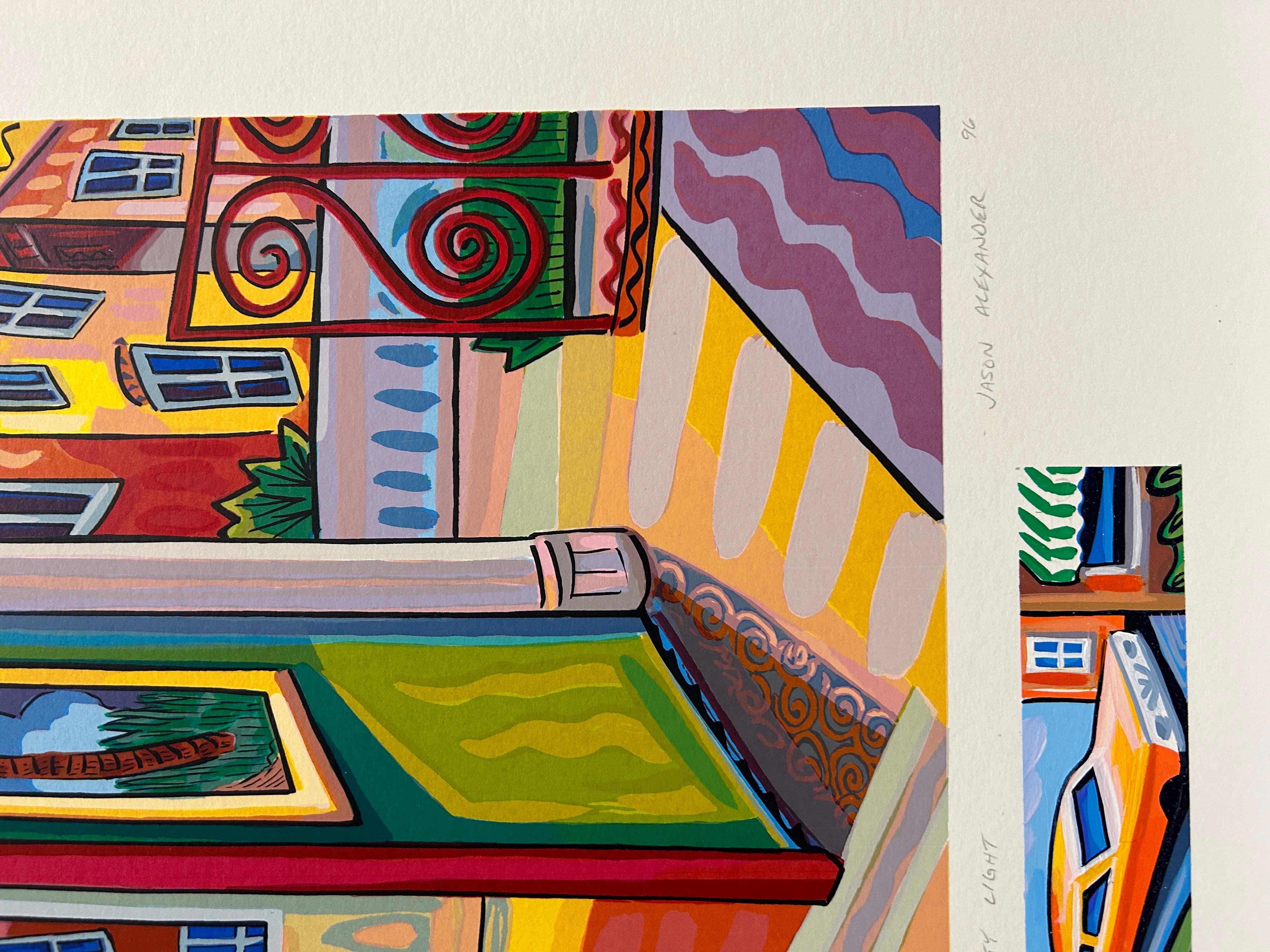 Lumières de la ville - Beige Interior Print par Jason Alexander