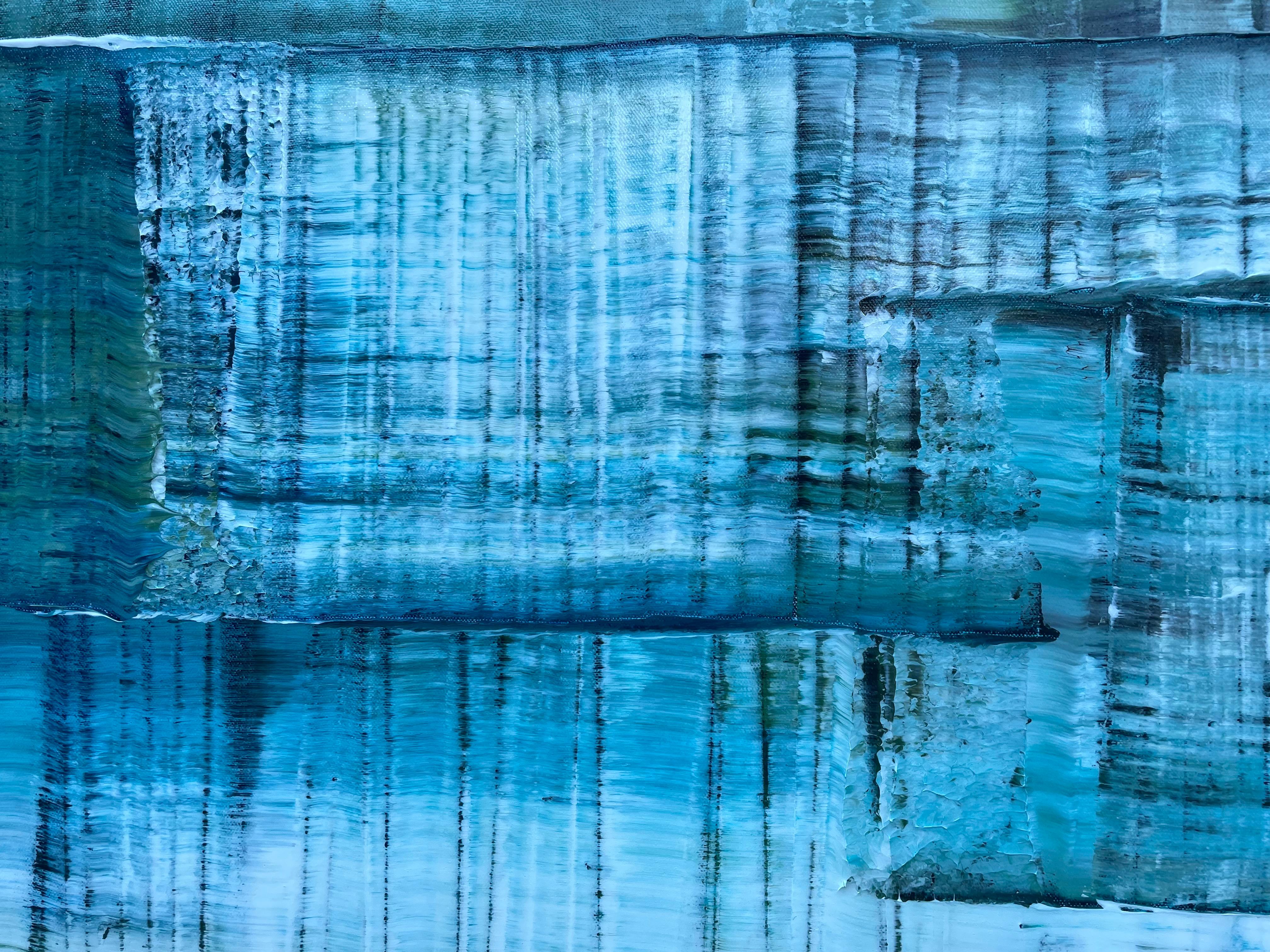 <p>Commentaires de l'artiste<br>L'artiste Jason Astorquia présente un paysage de neige abstrait dans une cascade de couleurs linéaires. 