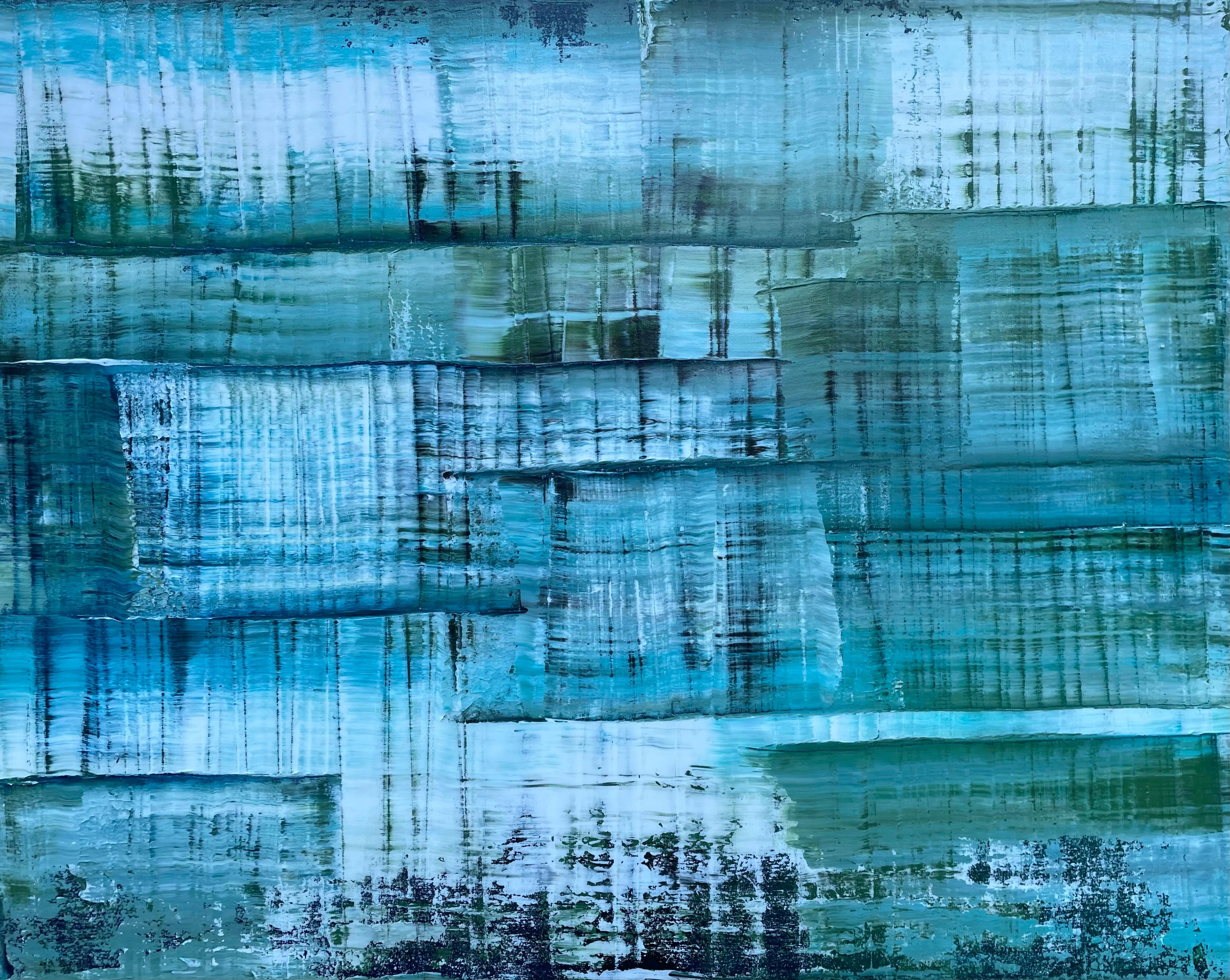 <p>Artist Comments<br>Artist Jason Astorquia presents an abstract snowscape in a cascade of lineated colors. "Ice is melting in ethereal whites as the subdued blue and green earth slowly hints at the lively state of Spring," says Jason. The bright