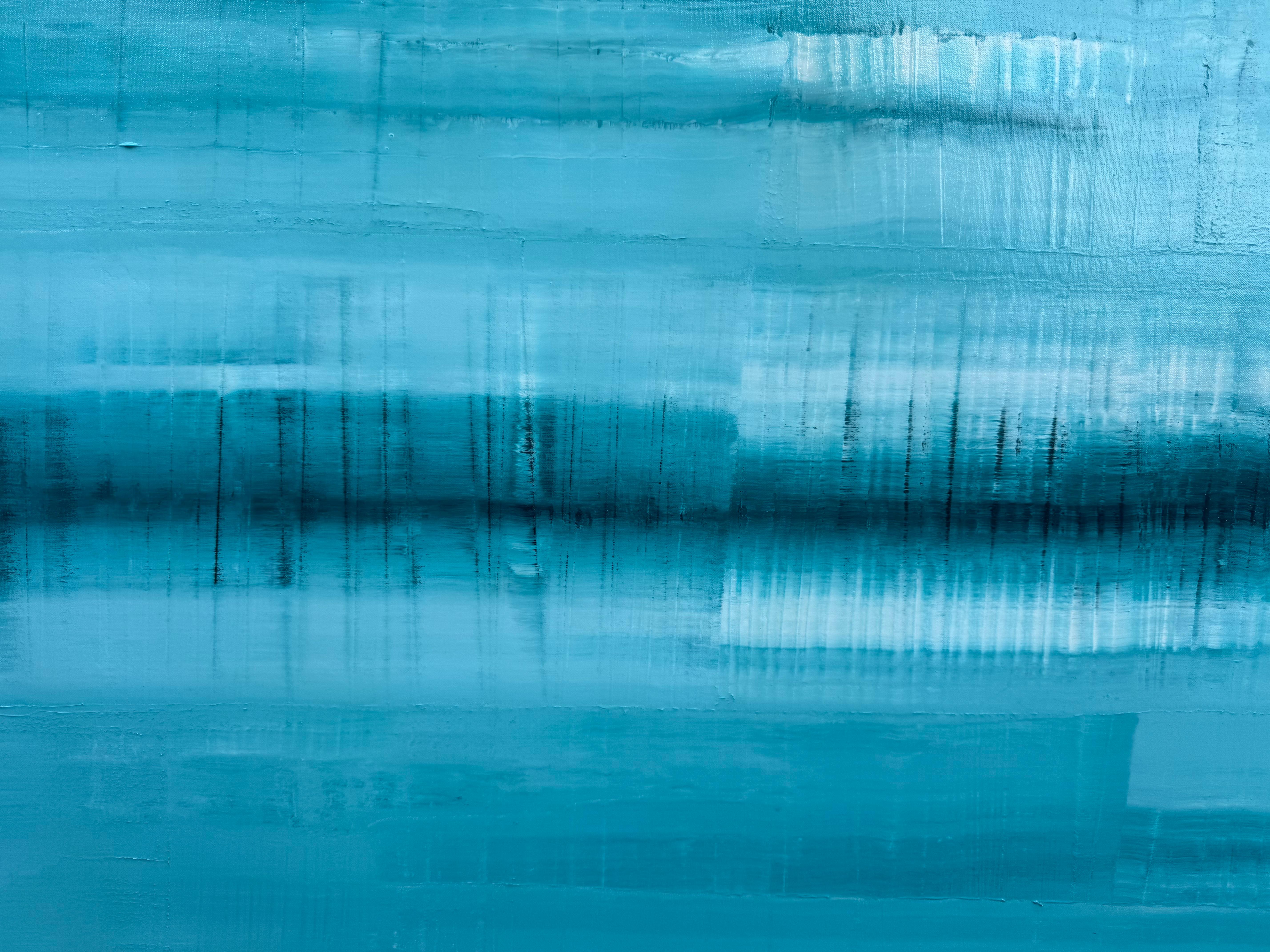 Pittura astratta ed eterea - Landscape Painting Blu di Jason Astorquia