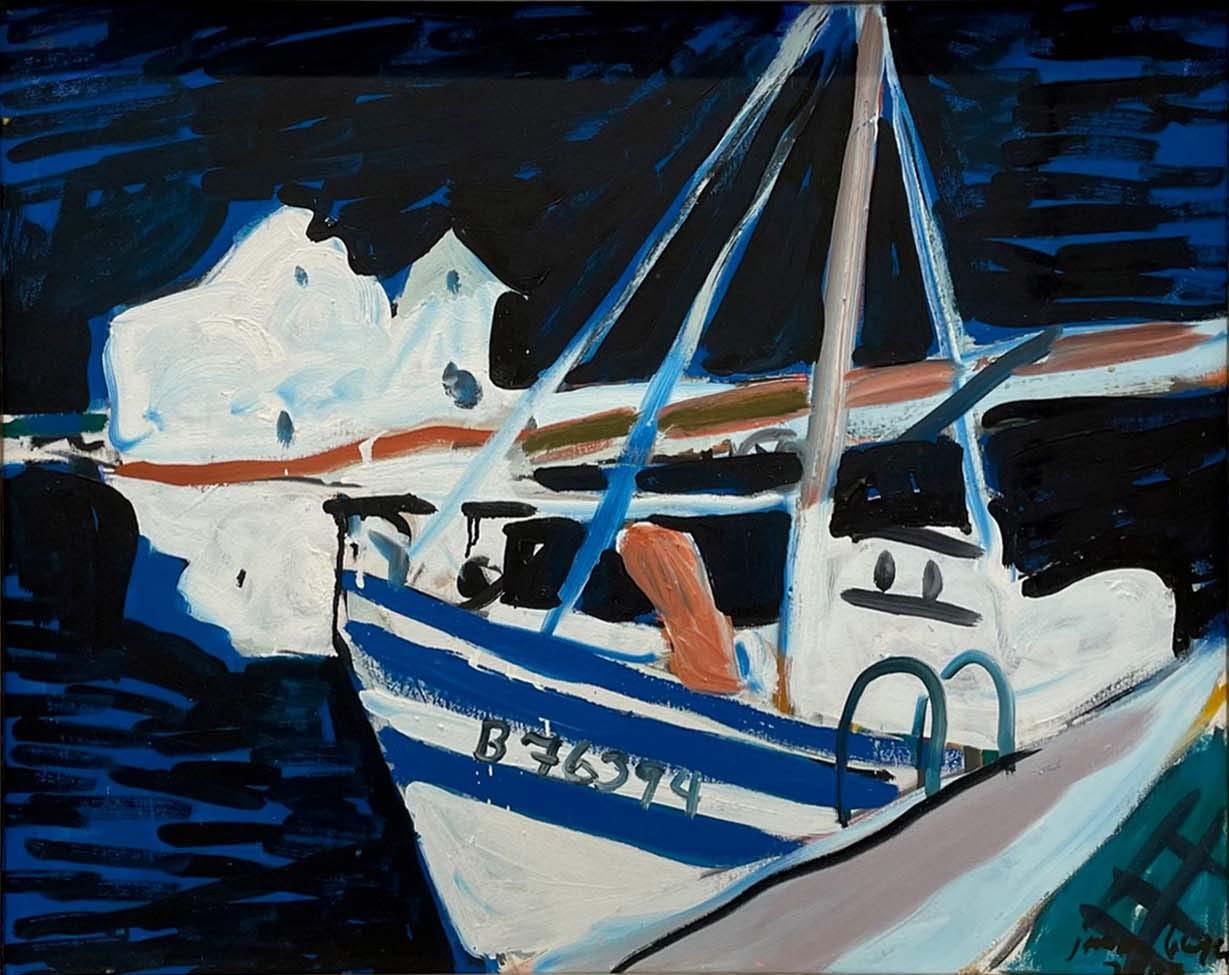 Jason Berger Landscape Painting - Night Boat, Tavira