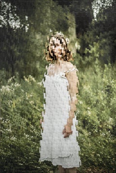 "Familiar" Hand-woven archival photography, female figure