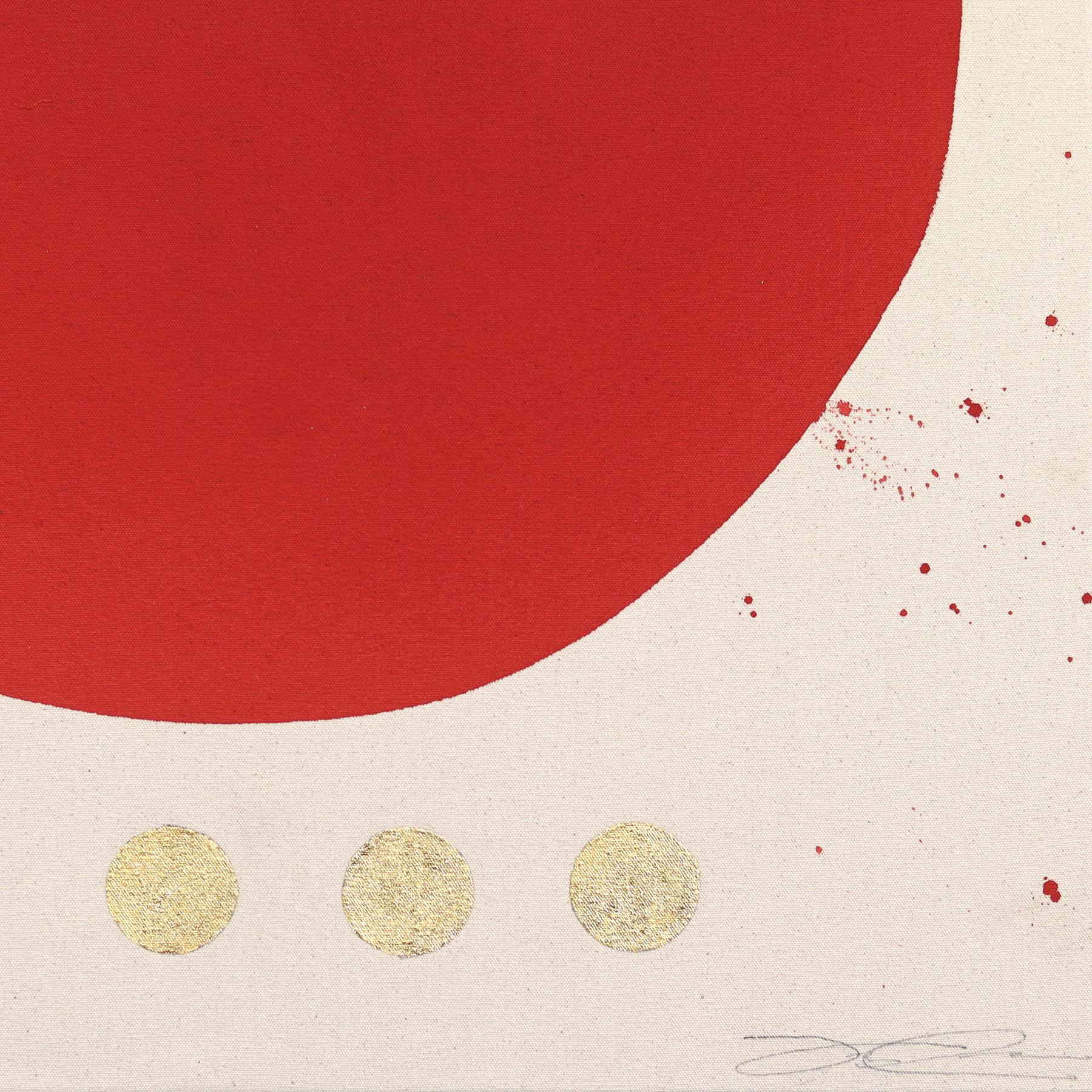 Essential Collections - Peinture abstraite méditative rouge, noire et or sur toile en vente 5