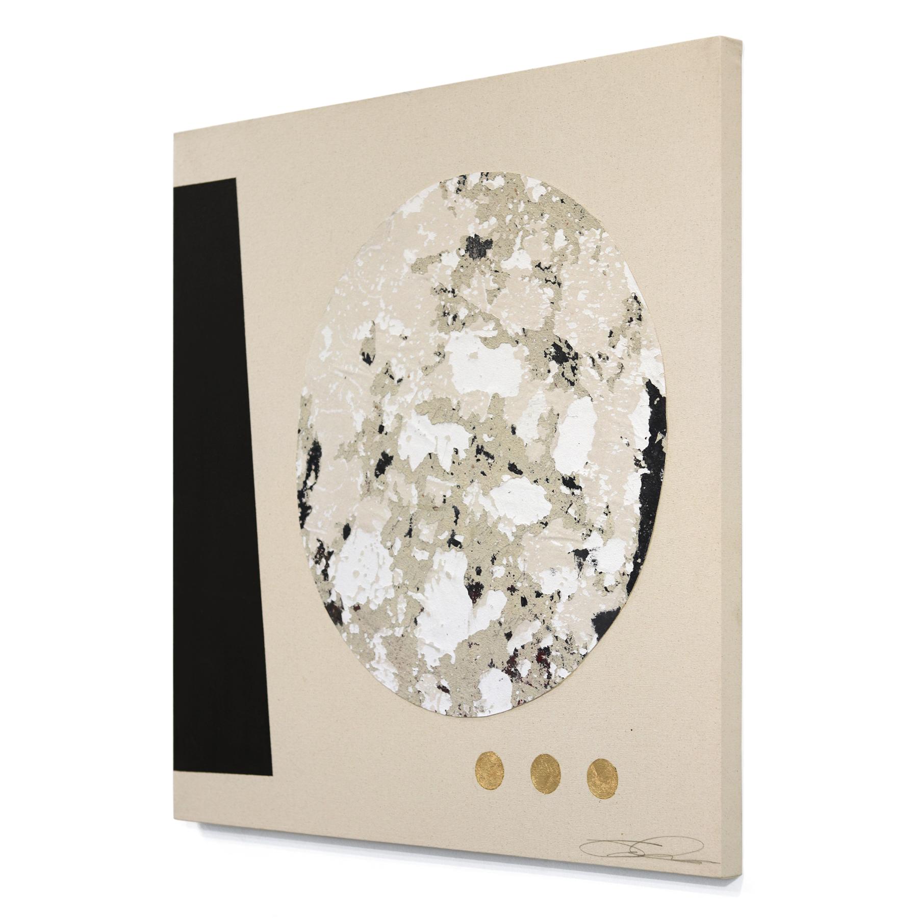 Kollektion Essentials Collection: ESSENCE - Meditatives abstraktes Gemälde aus Schwarzgold (Gold), Abstract Painting, von Jason DeMeo