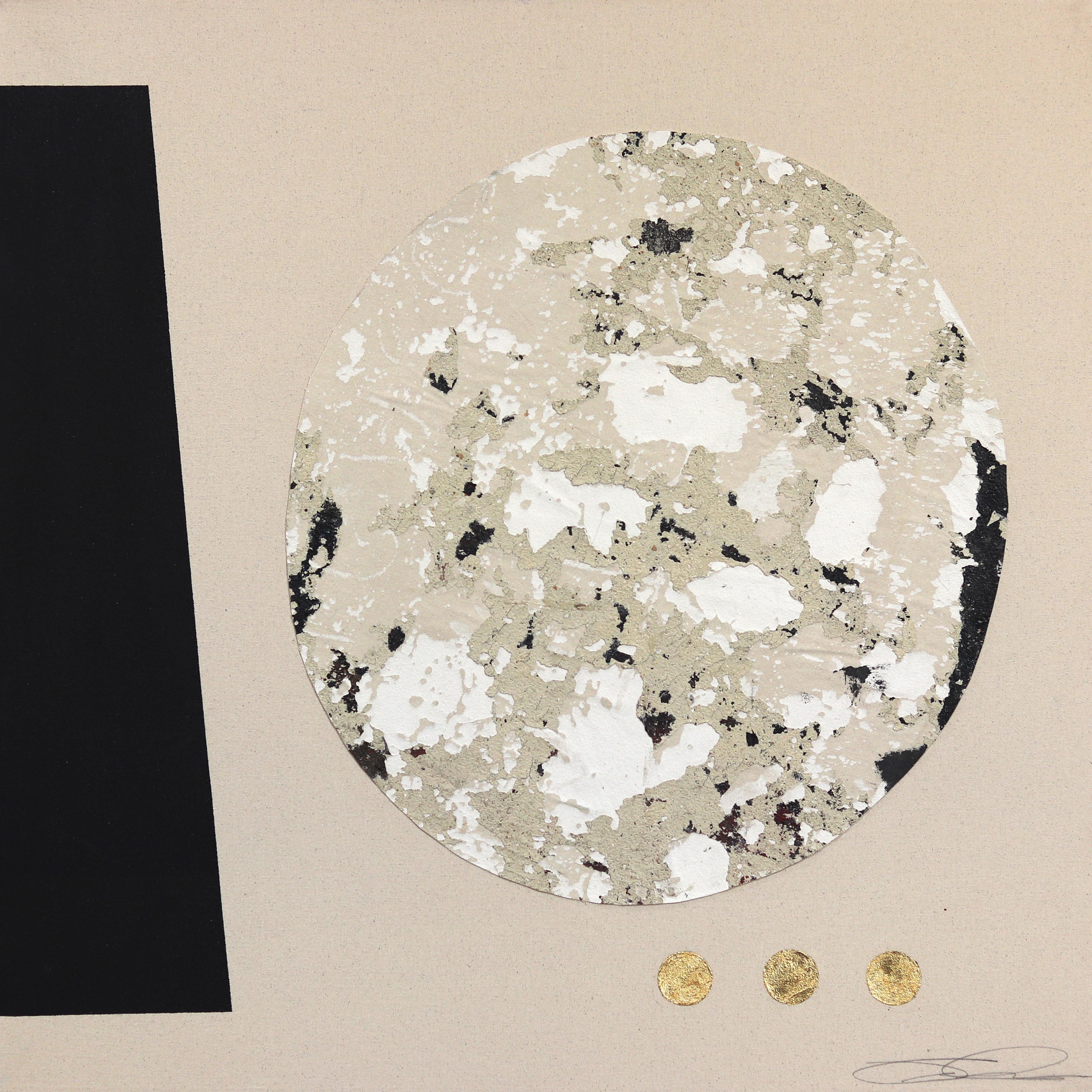 Colección Essentials: ESSENCE - Meditativa Pintura Abstracta Oro Negro