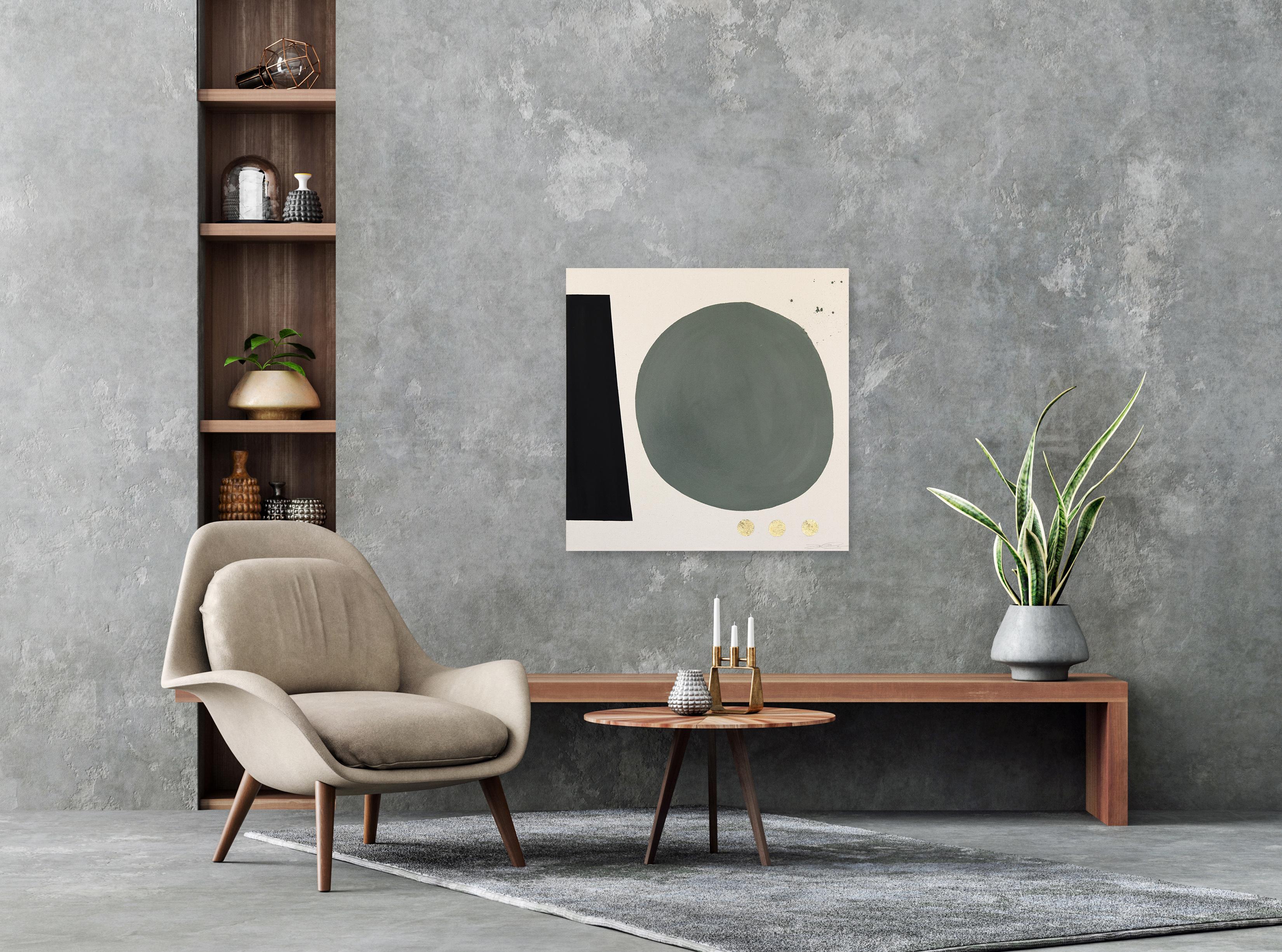 Essentials Collection: GROW - Meditative Abstract Geometric Painting on Canvas - Gold Abstract Painting by Jason DeMeo