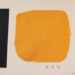 Eternal Sunsets: Confidence - Meditative Yellow Black Gold Abstract Painting 
