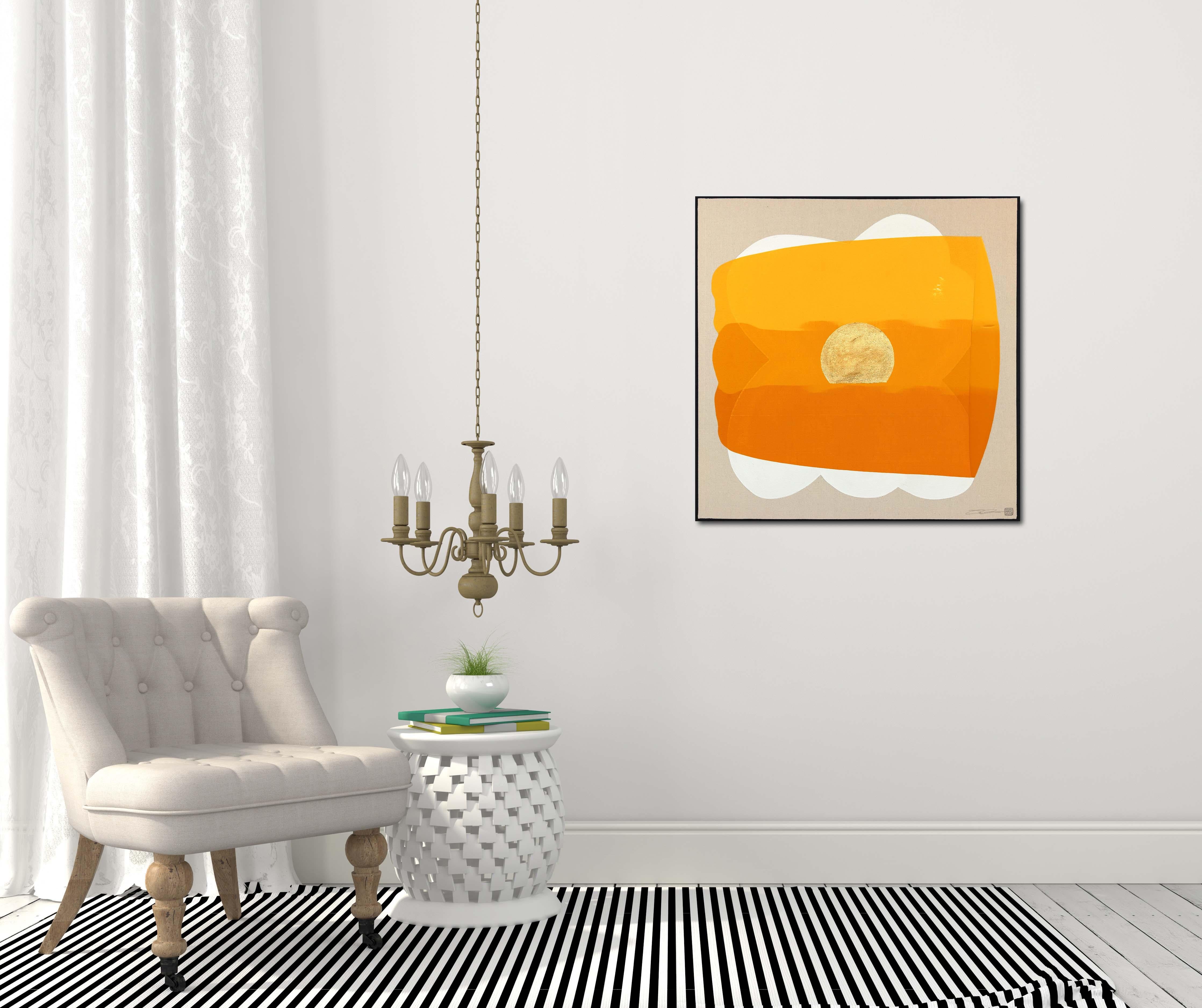 Eternal Sunsets: Enthusiasm - Meditative Yellow and Gold Abstract Painting  For Sale 2