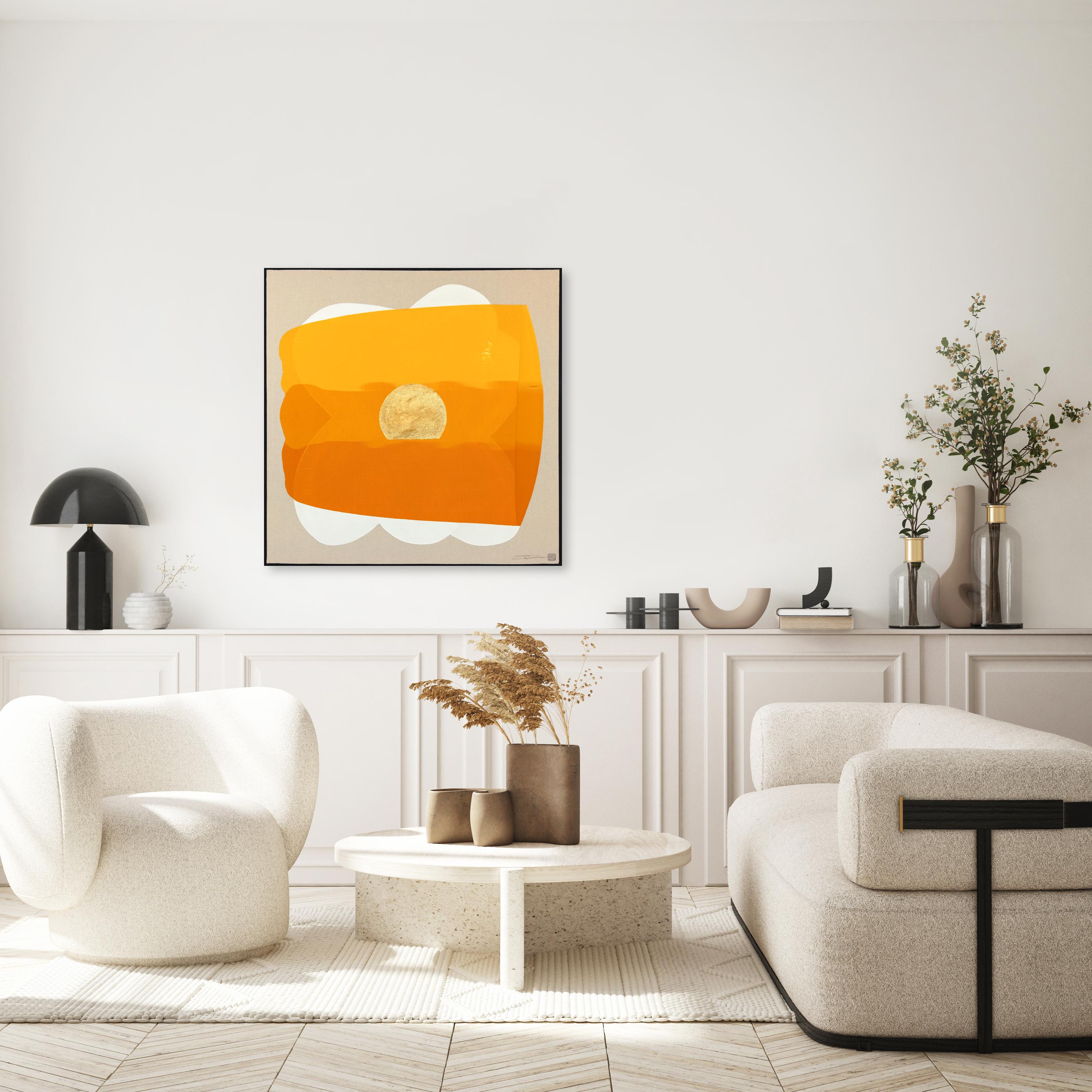 Eternal Sunsets: Enthusiasm - Meditative Yellow and Gold Abstract Painting  For Sale 6