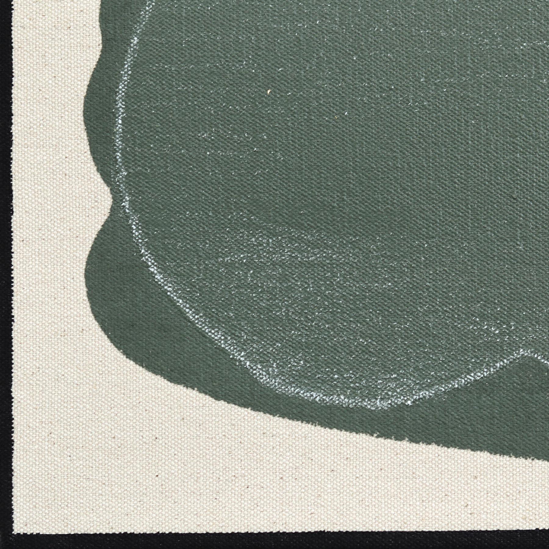 Eternal Sunsets Mini: Calm II - Meditative Muted Green Tone Abstract Painting For Sale 6