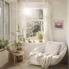 Eternal Sunsets Mini : Dusty Bloom - Œuvre d'art géométrique abstraite et méditative, dans les tons violets