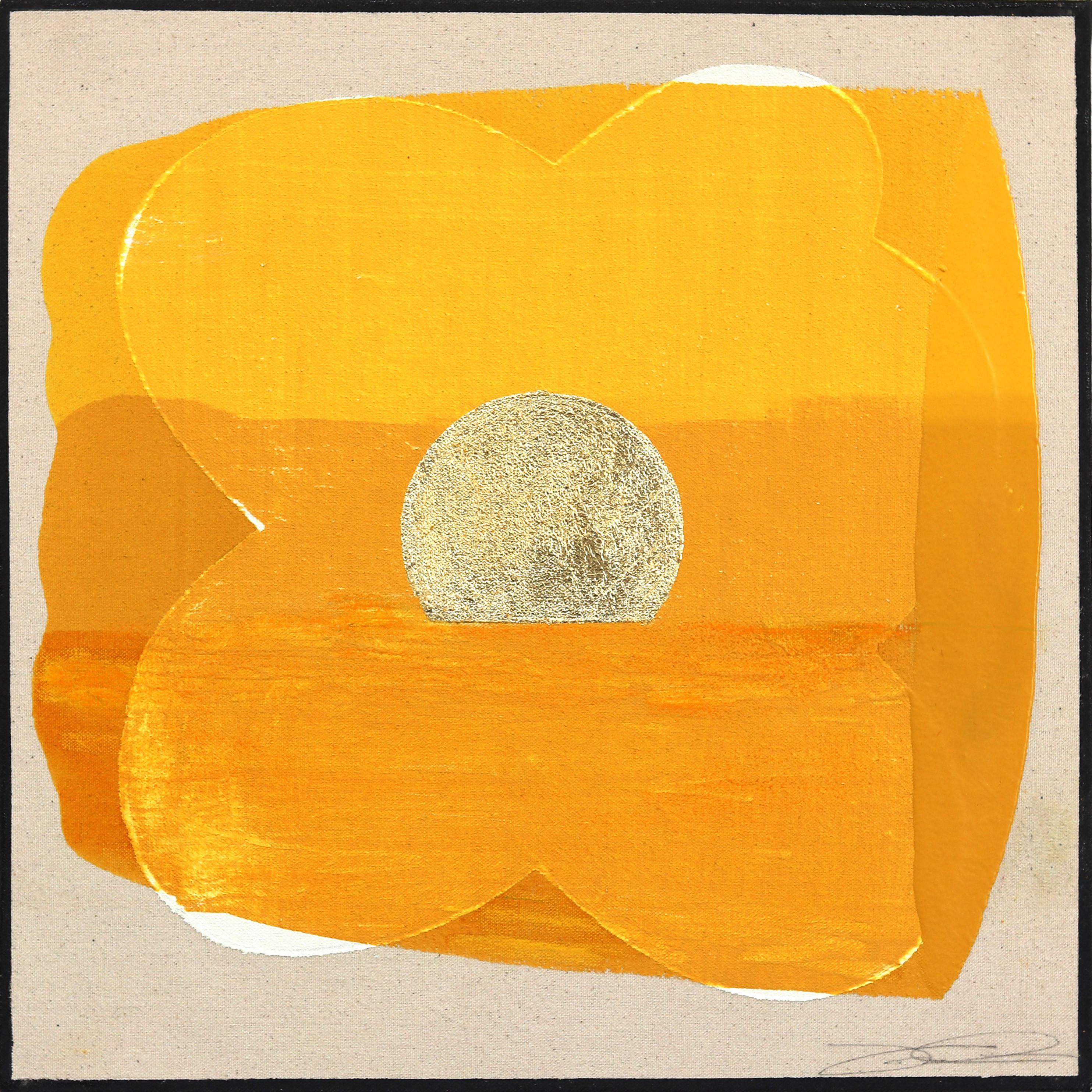 Eternal Sunsets Mini: Eco d'oro - Pittura astratta gialla radiosa e meditativa
