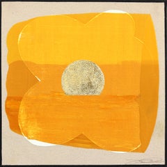 Eternal Sunsets Mini: Golden Echo - Radiant Meditative Yellow Abstract Painting