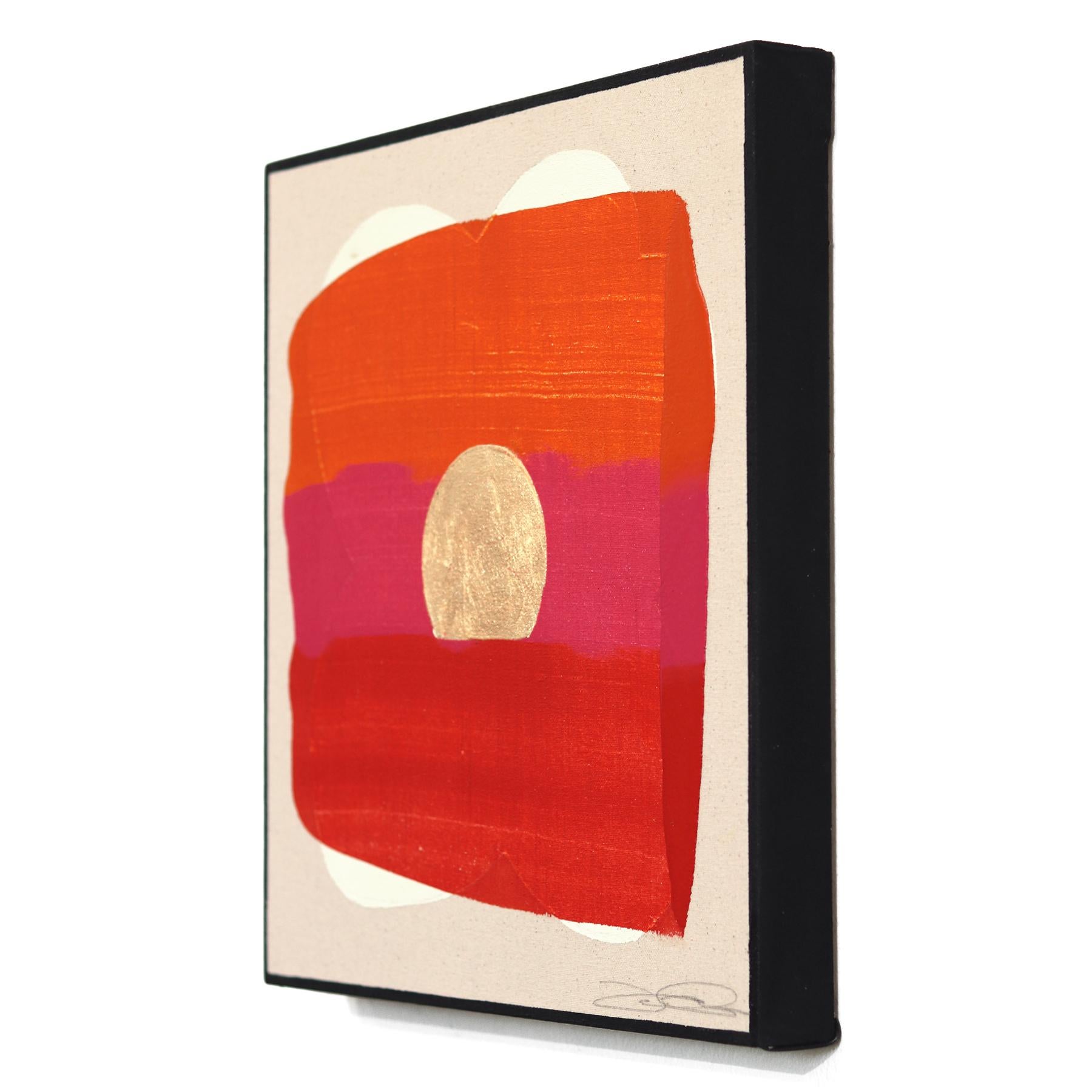 Atardeceres Eternos Mini: Resplandor de Pasión - Meditativa Pintura Abstracta Radiante y Cálida en venta 1
