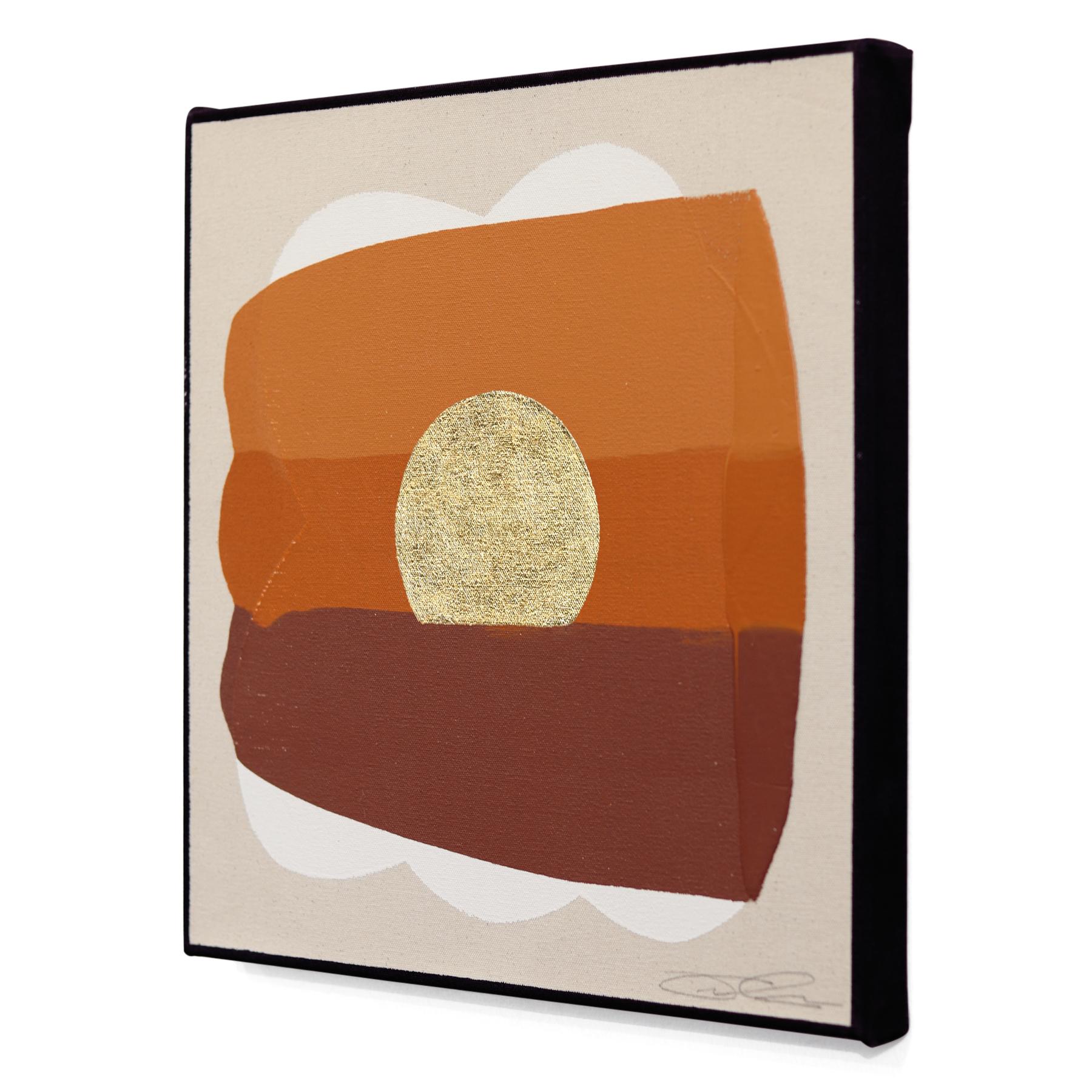 Eternal Sunsets Mini: Trustworthy - Meditative Abstract Warm Painting on Canvas For Sale 1