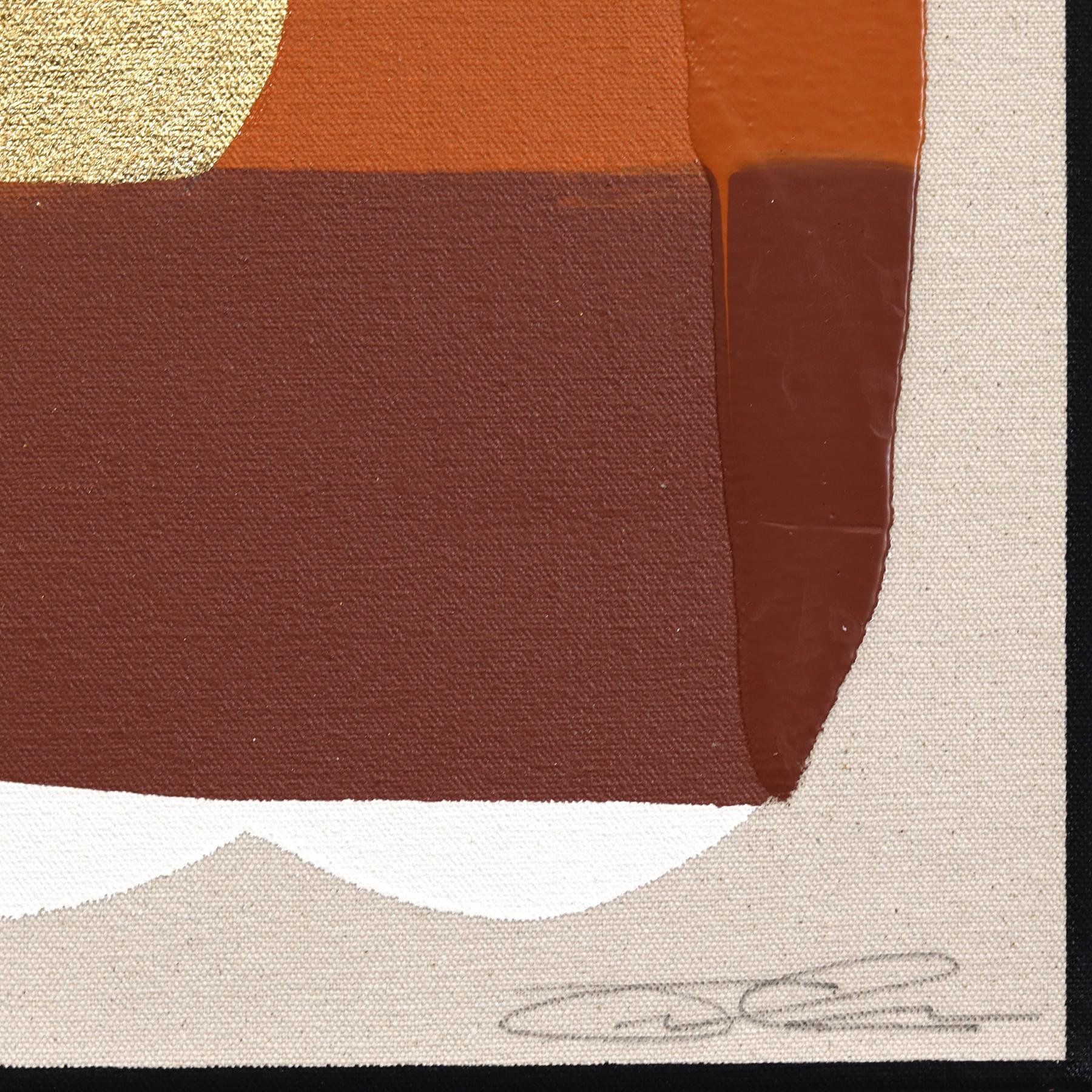 Eternal Sunsets Mini: Trustworthy - Meditative Abstract Warm Painting on Canvas For Sale 5