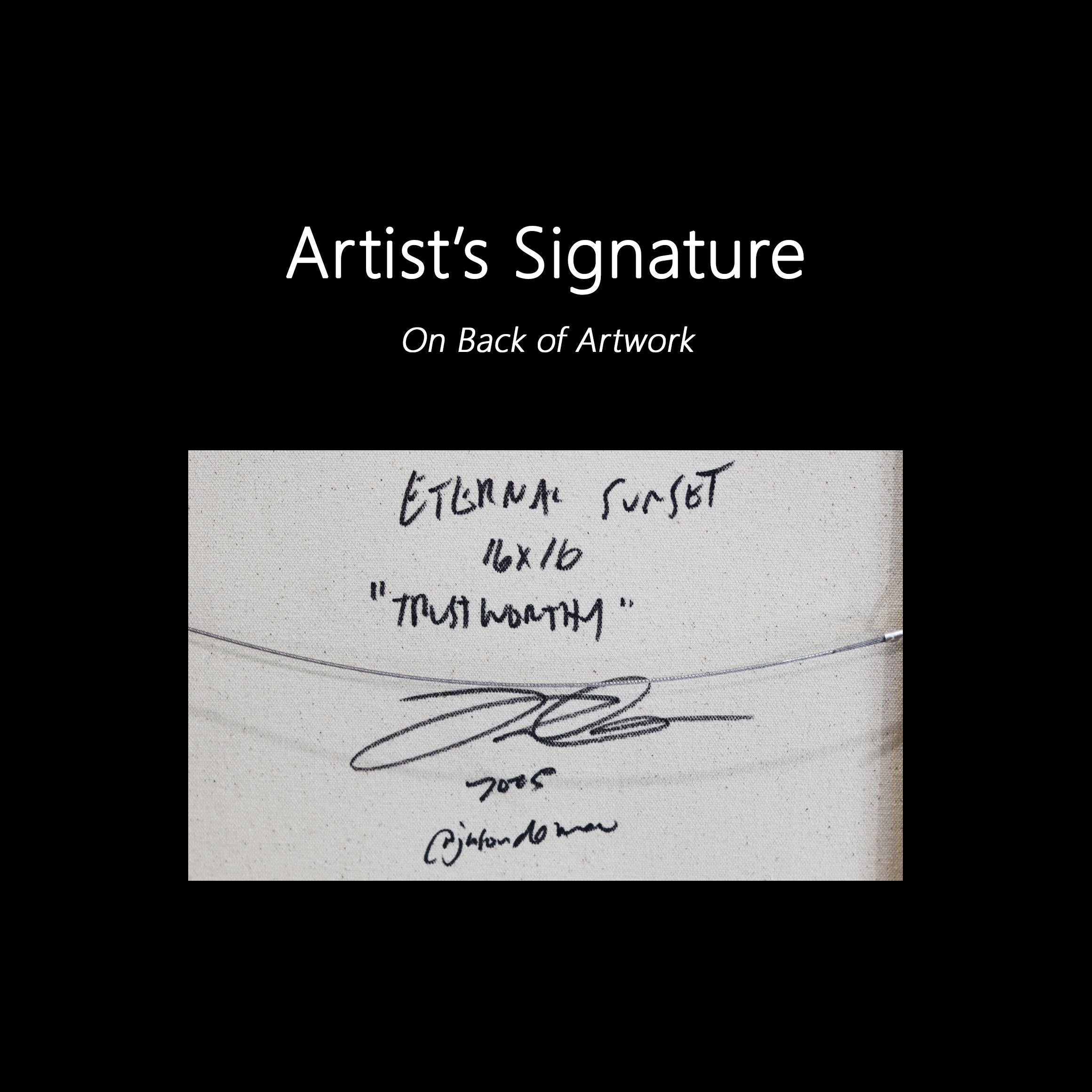 Eternal Sunsets Mini: Trustworthy - Meditative Abstract Warm Painting on Canvas For Sale 6