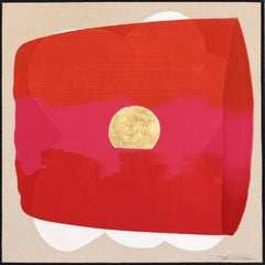 Eternal Sunsets: Open Heart - Meditative Red and Gold Abstract Painting