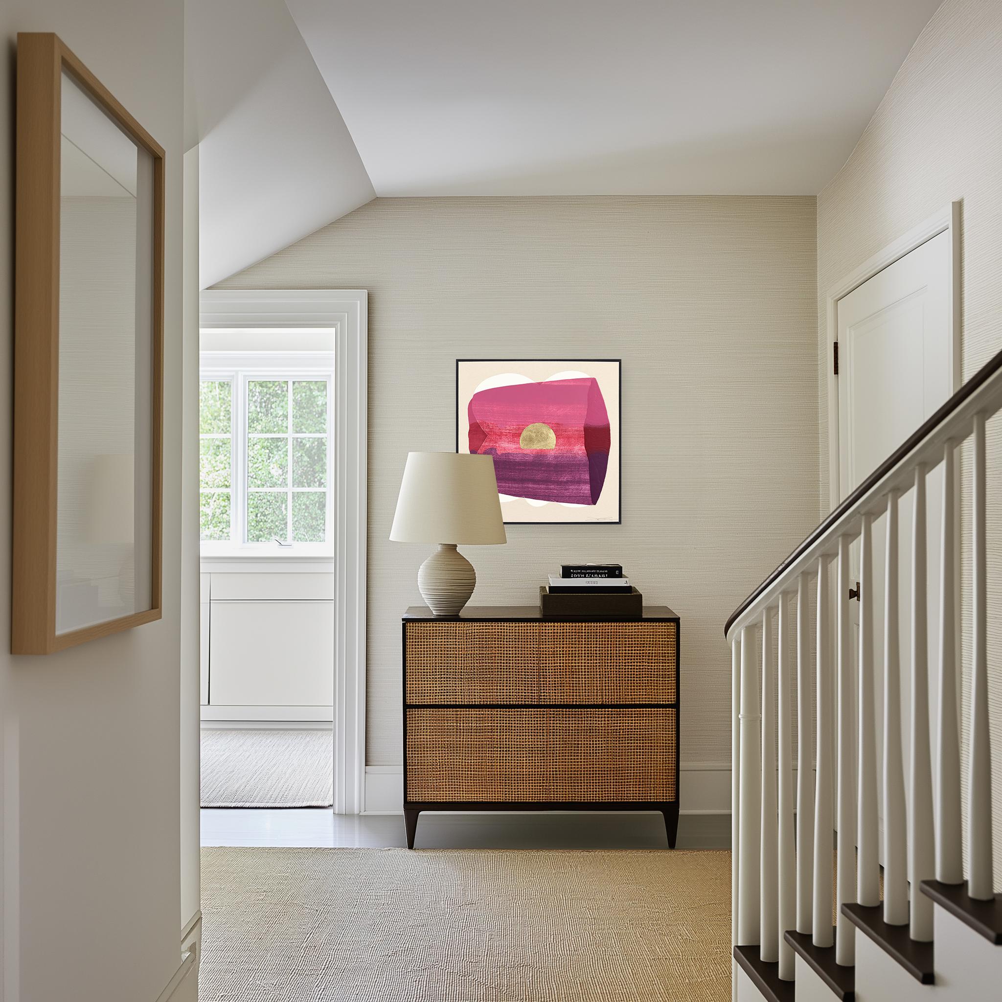 Eternal Sunsets PULSE: - Meditative Radiant Magenta Pink Abstract Painting For Sale 1