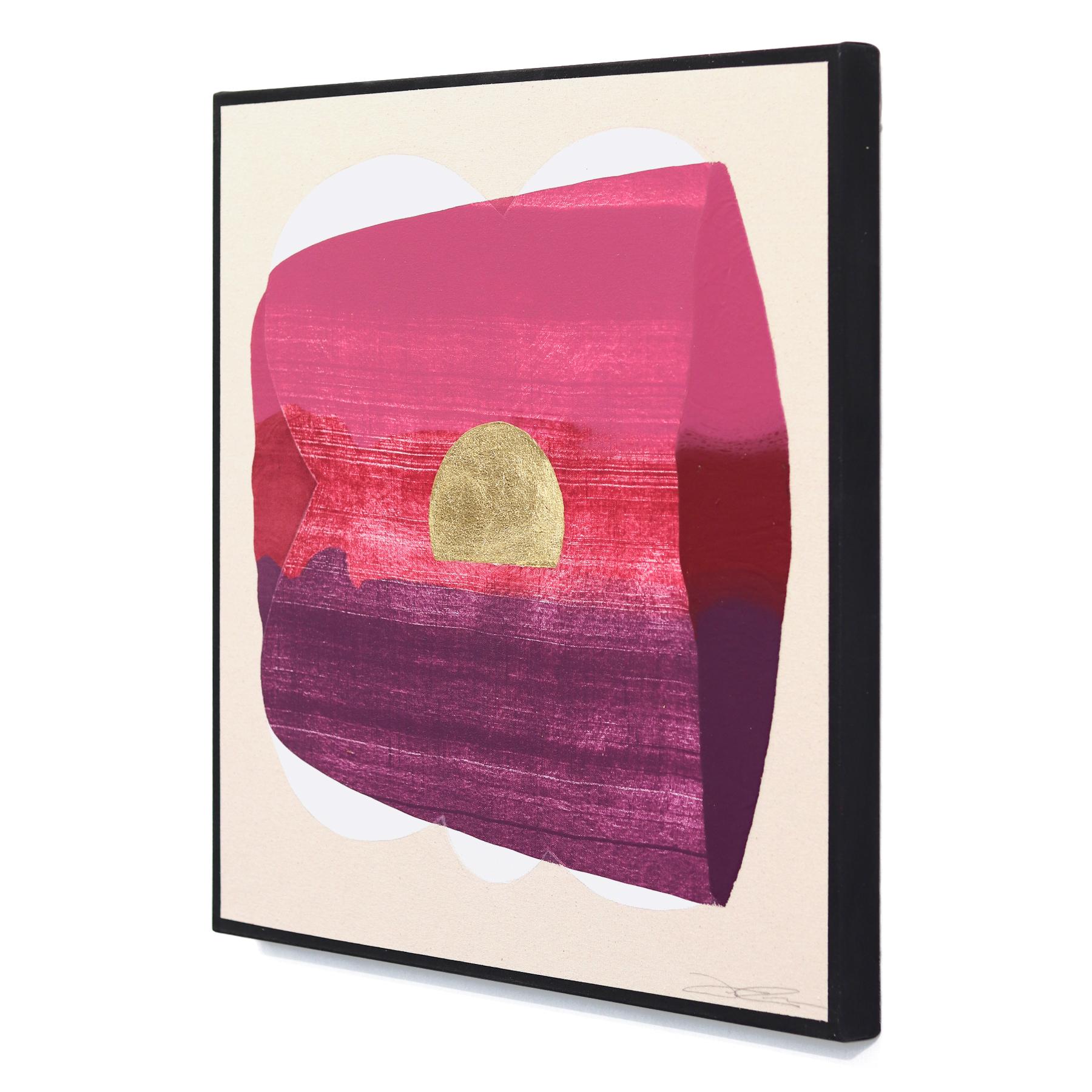 Eternal Sunsets PULSE: - Meditative Radiant Magenta Pink Abstract Painting For Sale 3