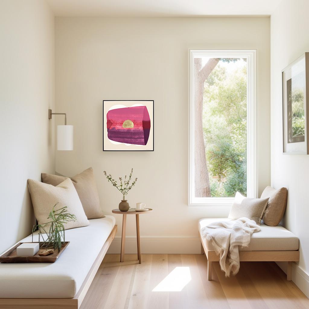 Eternal Sunsets PULSE: - Meditative Radiant Magenta Pink Abstract Painting For Sale 5