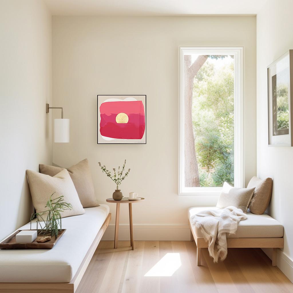 Atardeceres Eternos Sagrado Femenino - Meditativo Pintura Geométrica Abstracta Rosa en venta 2