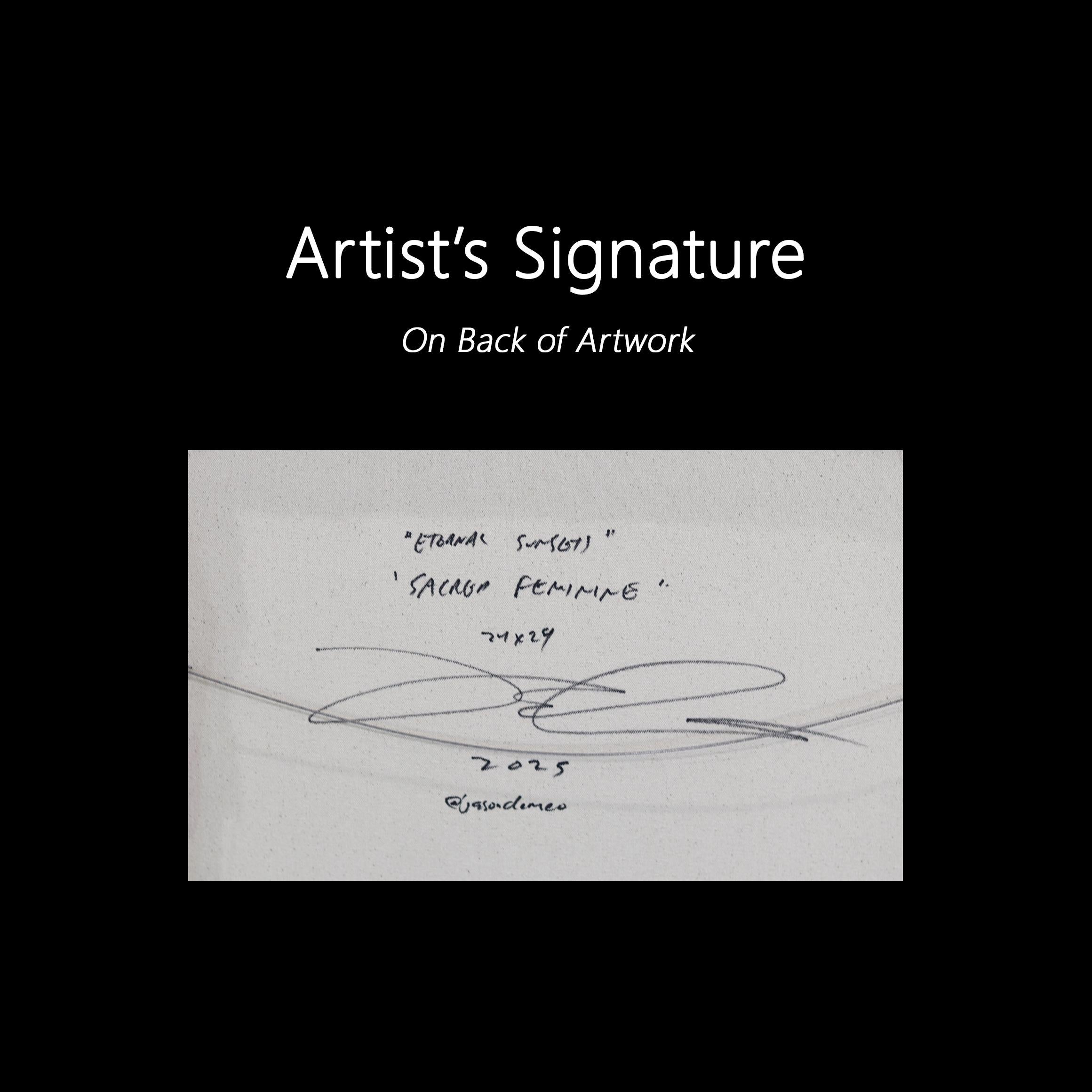 Atardeceres Eternos Sagrado Femenino - Meditativo Pintura Geométrica Abstracta Rosa en venta 5